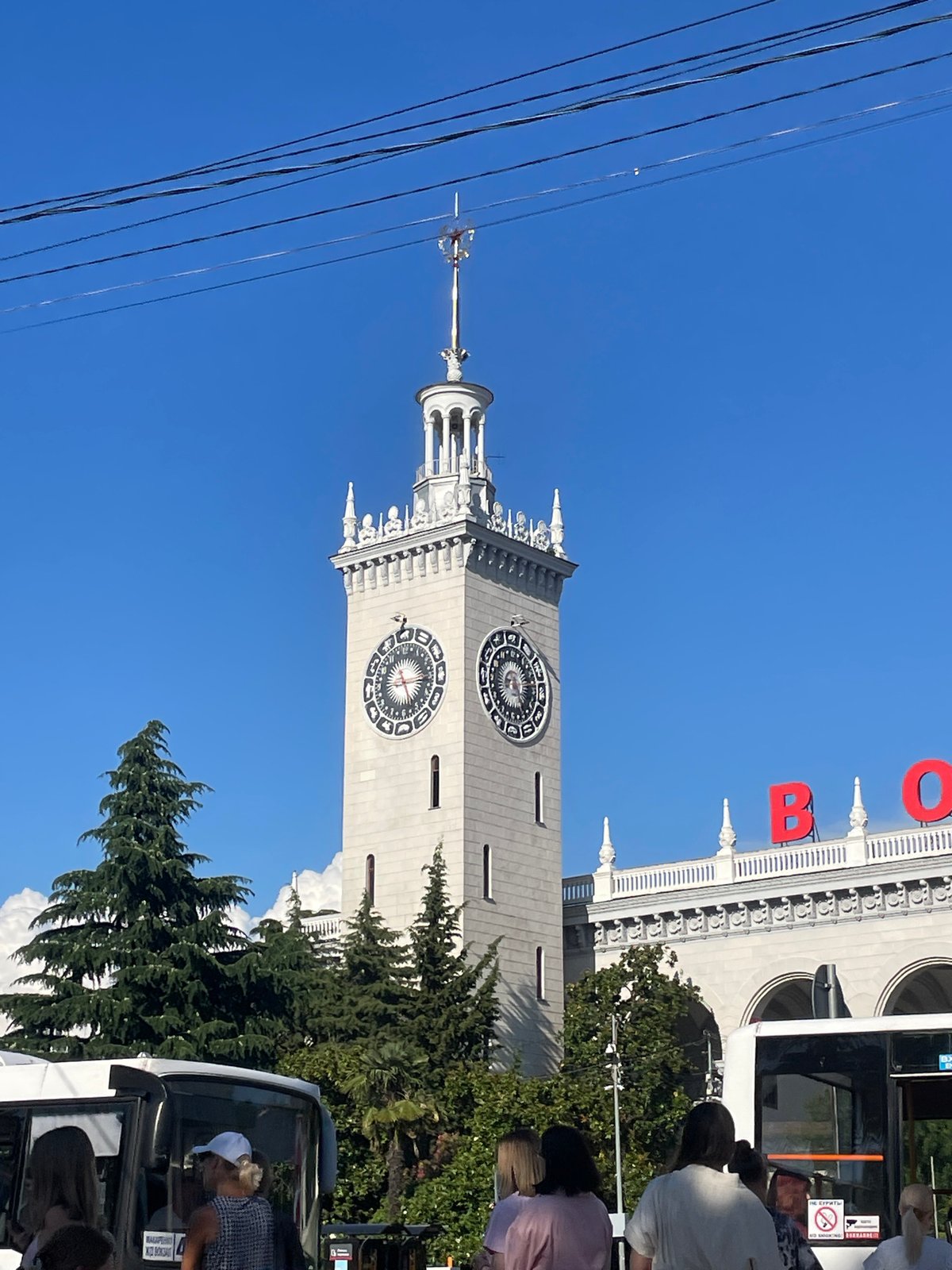 Lazy summer afternoon around Sochi's waterfront and station area