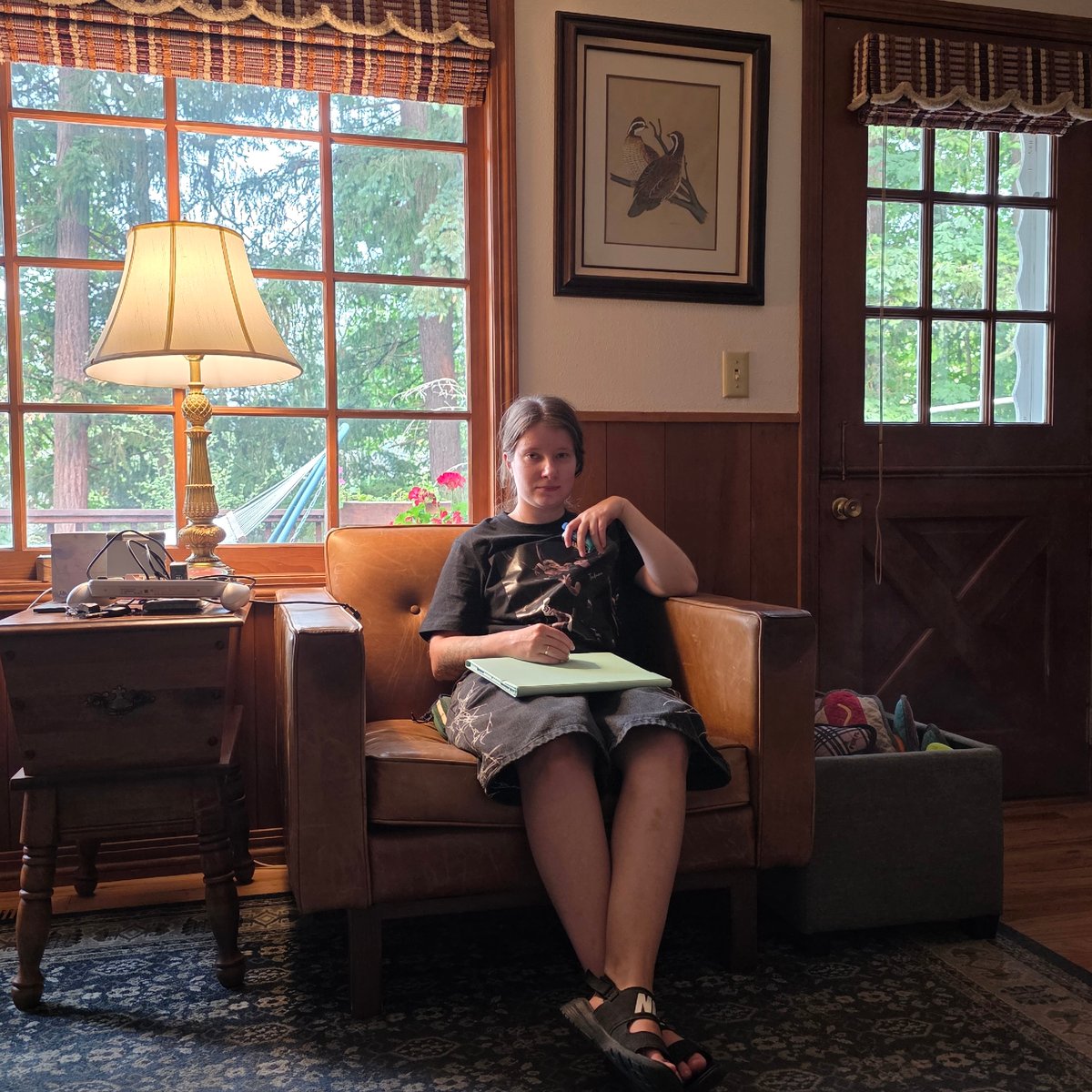 Quiet evening at home in Portland with a dog and snacks