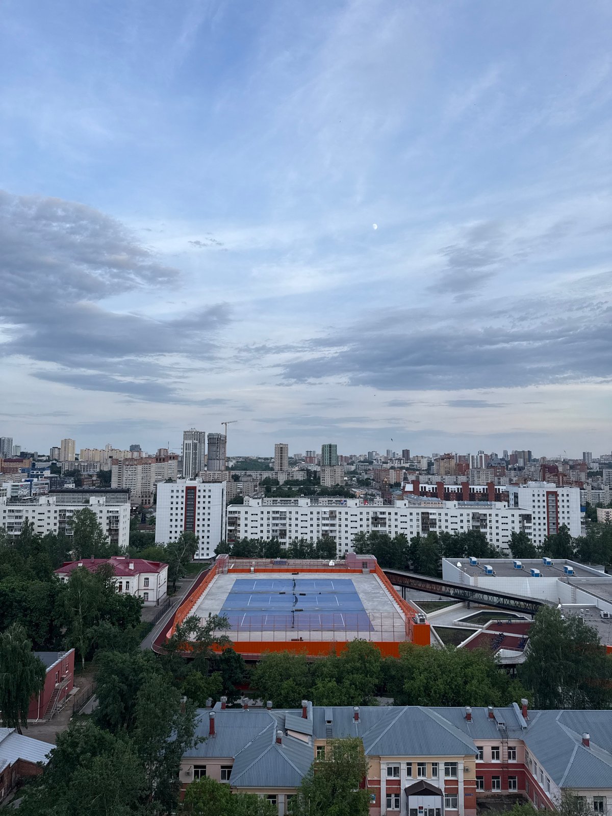 Rooftop views of Perm cityscape documented by observer