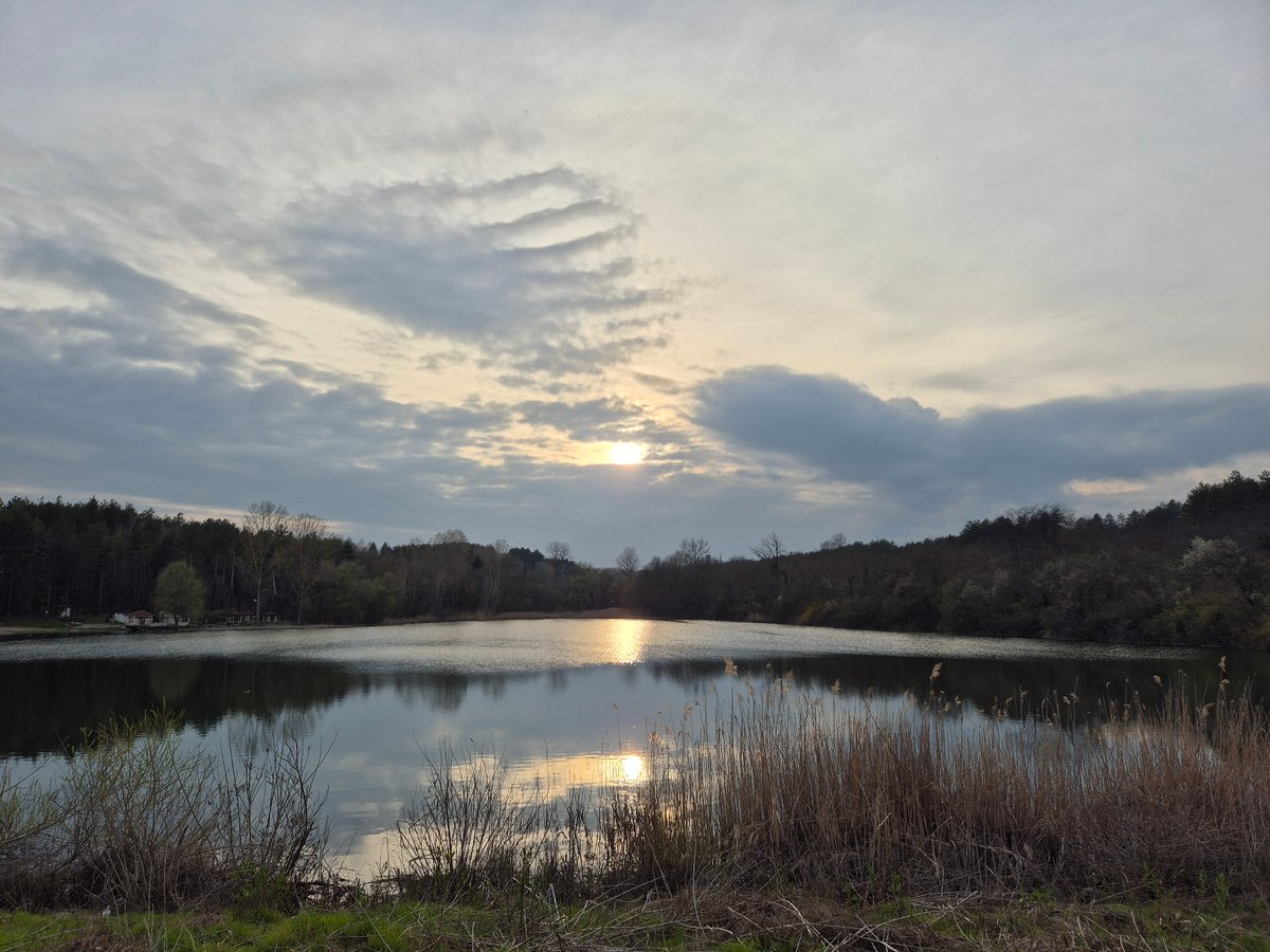 Spring landscape reflections photographed in Pleven, Bulgaria