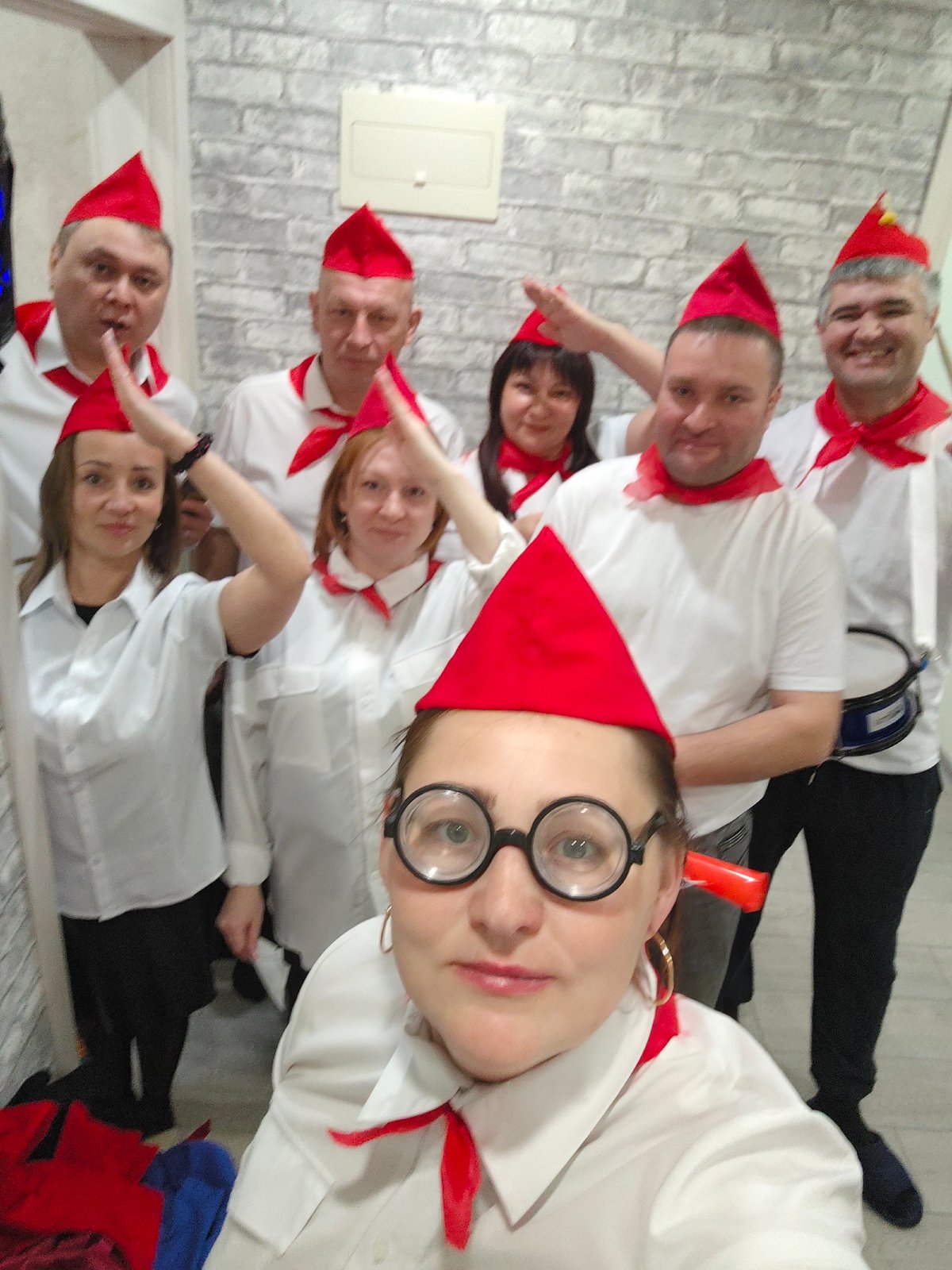 Soviet Pioneer-themed party held in Markovsky, Russia