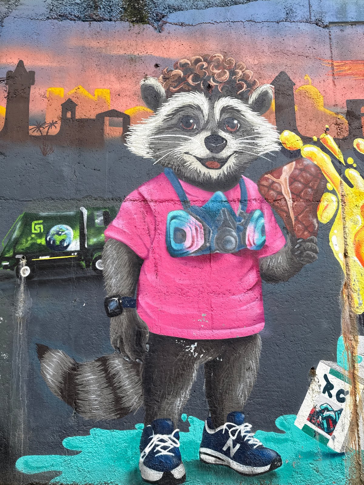 Bucharest alleyway walls covered in vivid, eclectic street murals
