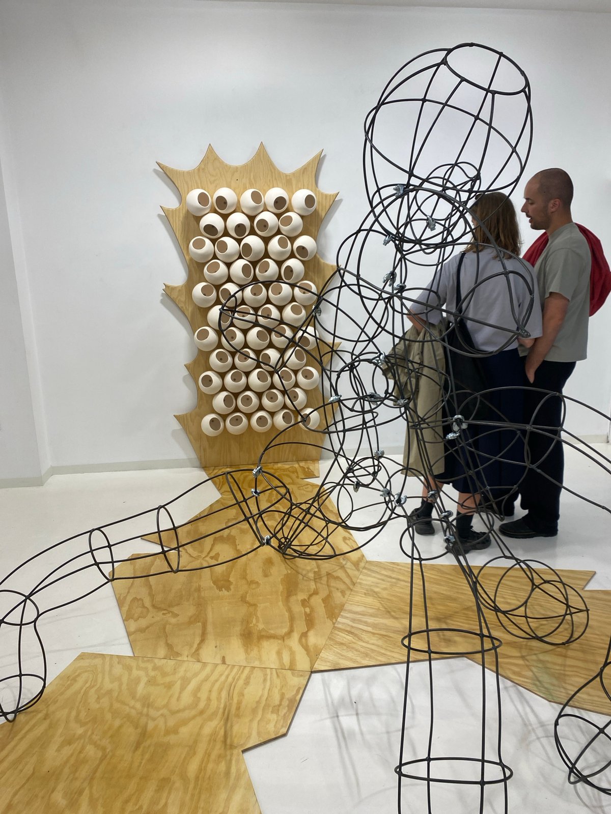 Wire Human Figure Art Installation Displayed in Sofia Gallery