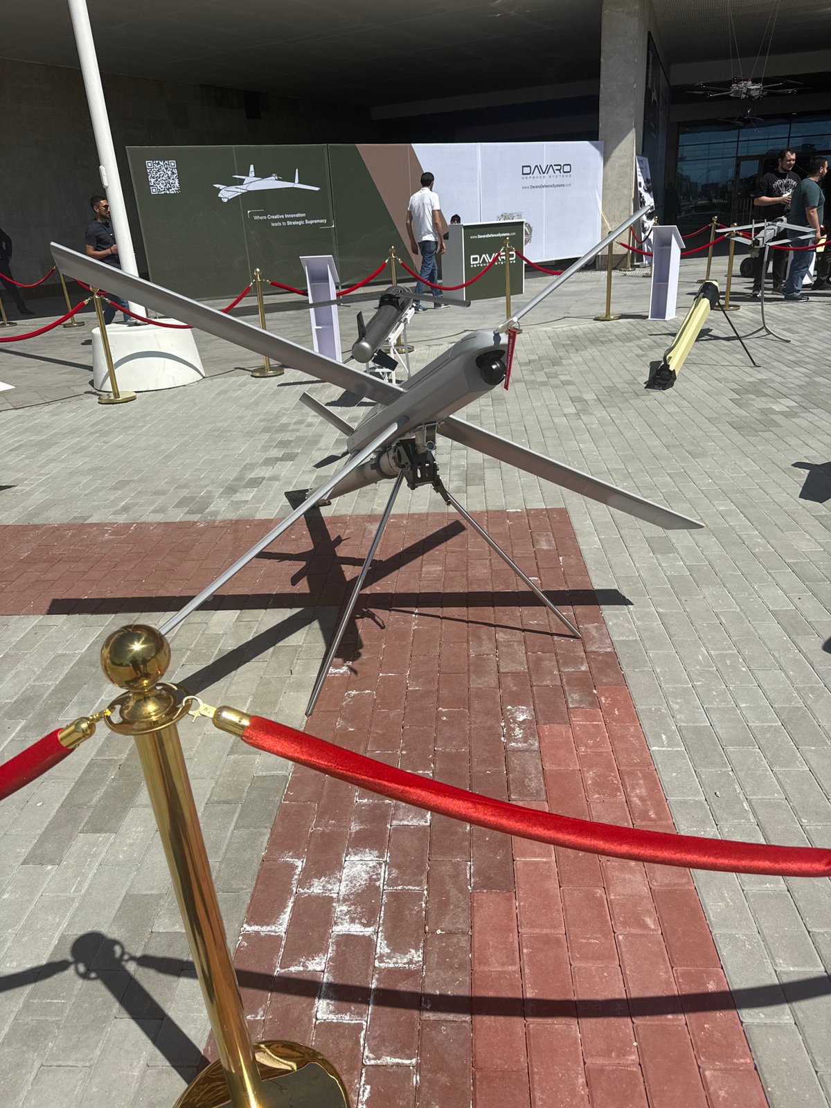 Defense technology exhibition showcases military vehicles, drones, weaponry