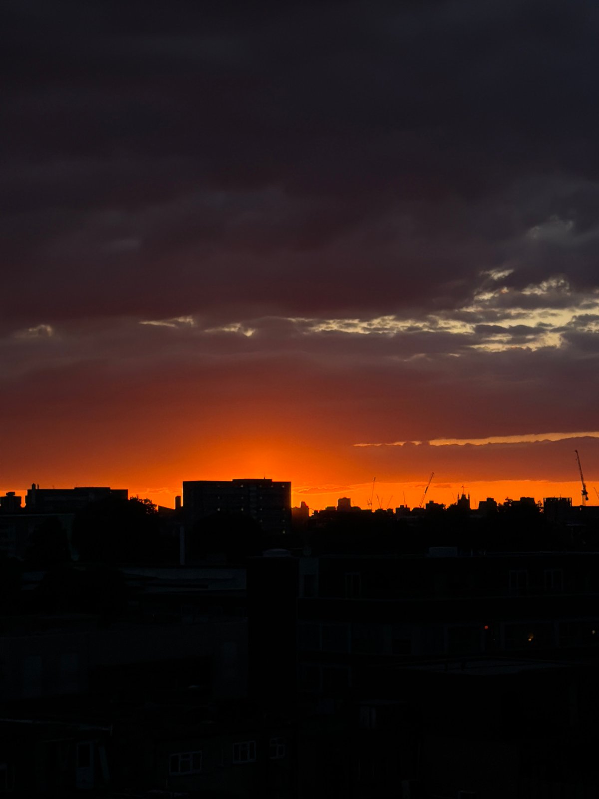 Dramatic sunset captured across London rooftops Friday evening