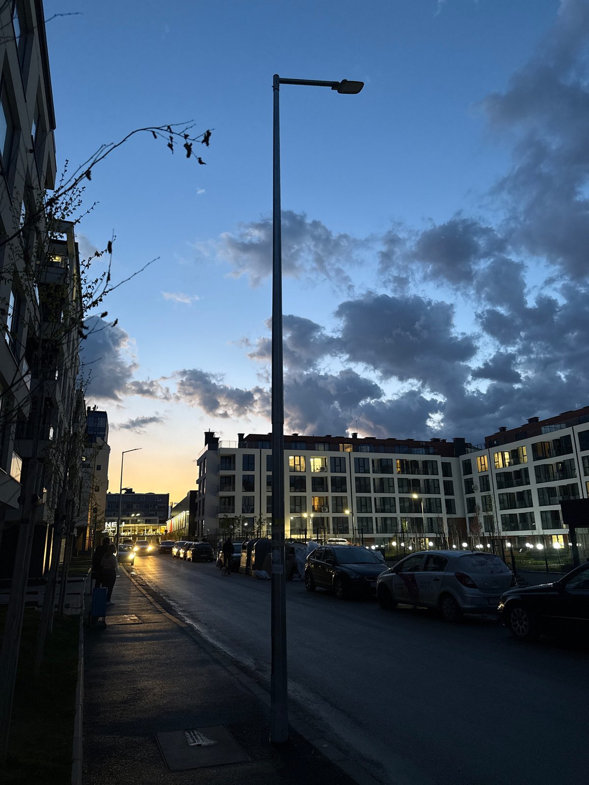 Evening street scenes documented in Sofia, Bulgaria