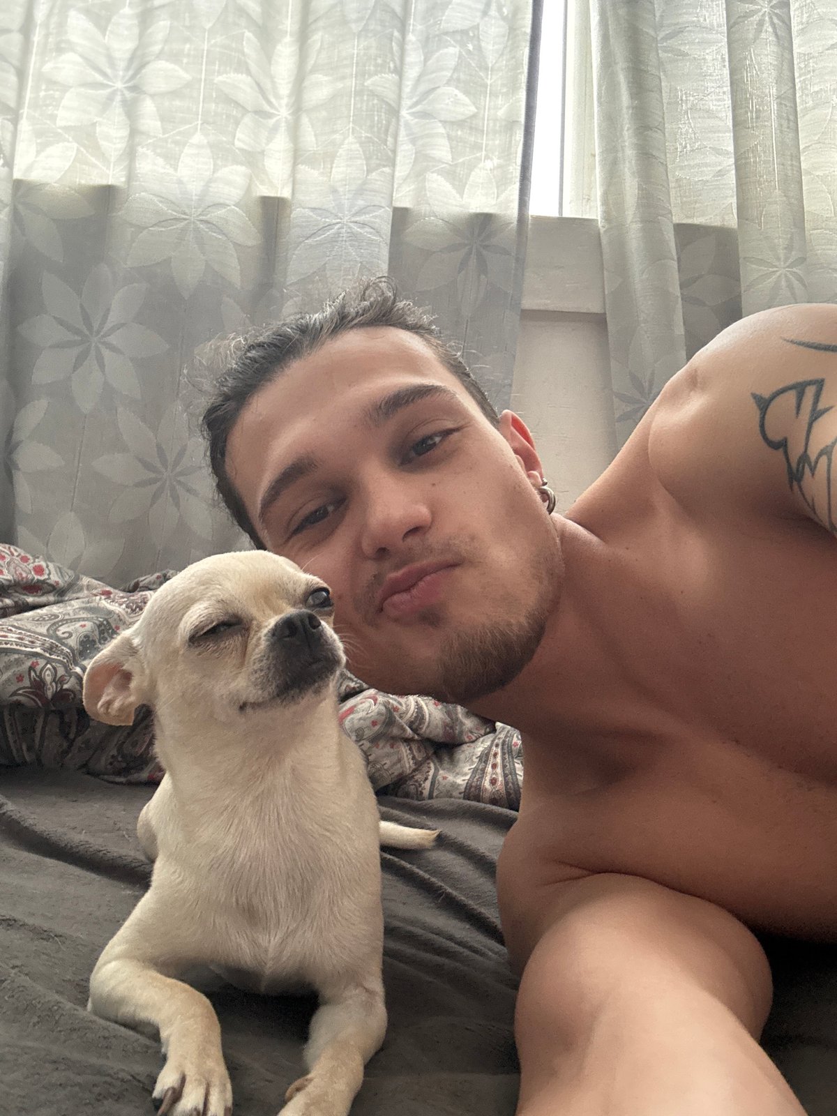 Man and Chihuahua share quiet morning moments in Sofia