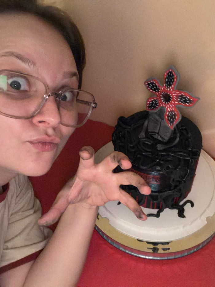 Stranger Things themed cake celebration documented in Tel Aviv