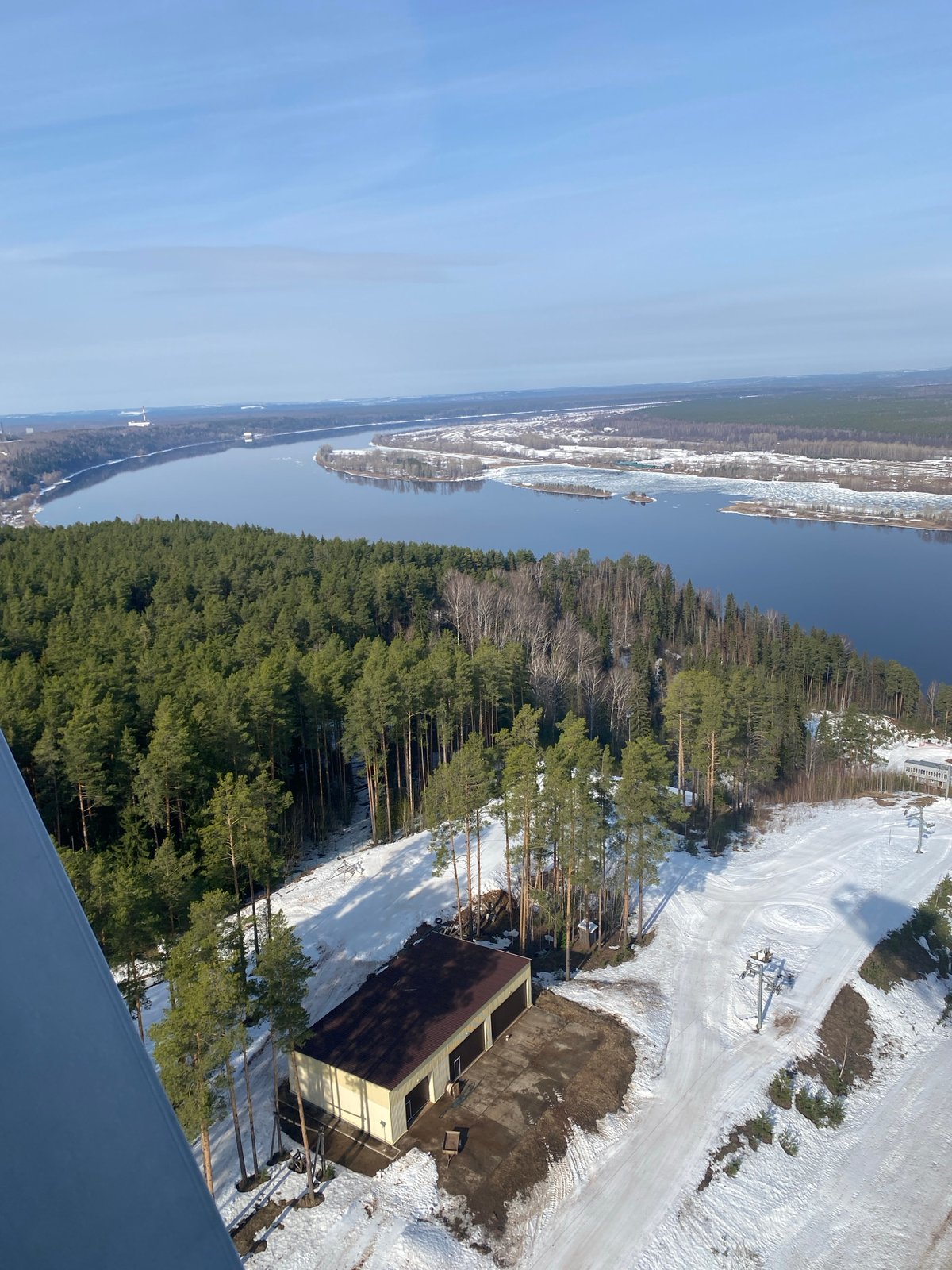 Spring arrives in Russian forest with blooming flowers, melting snow