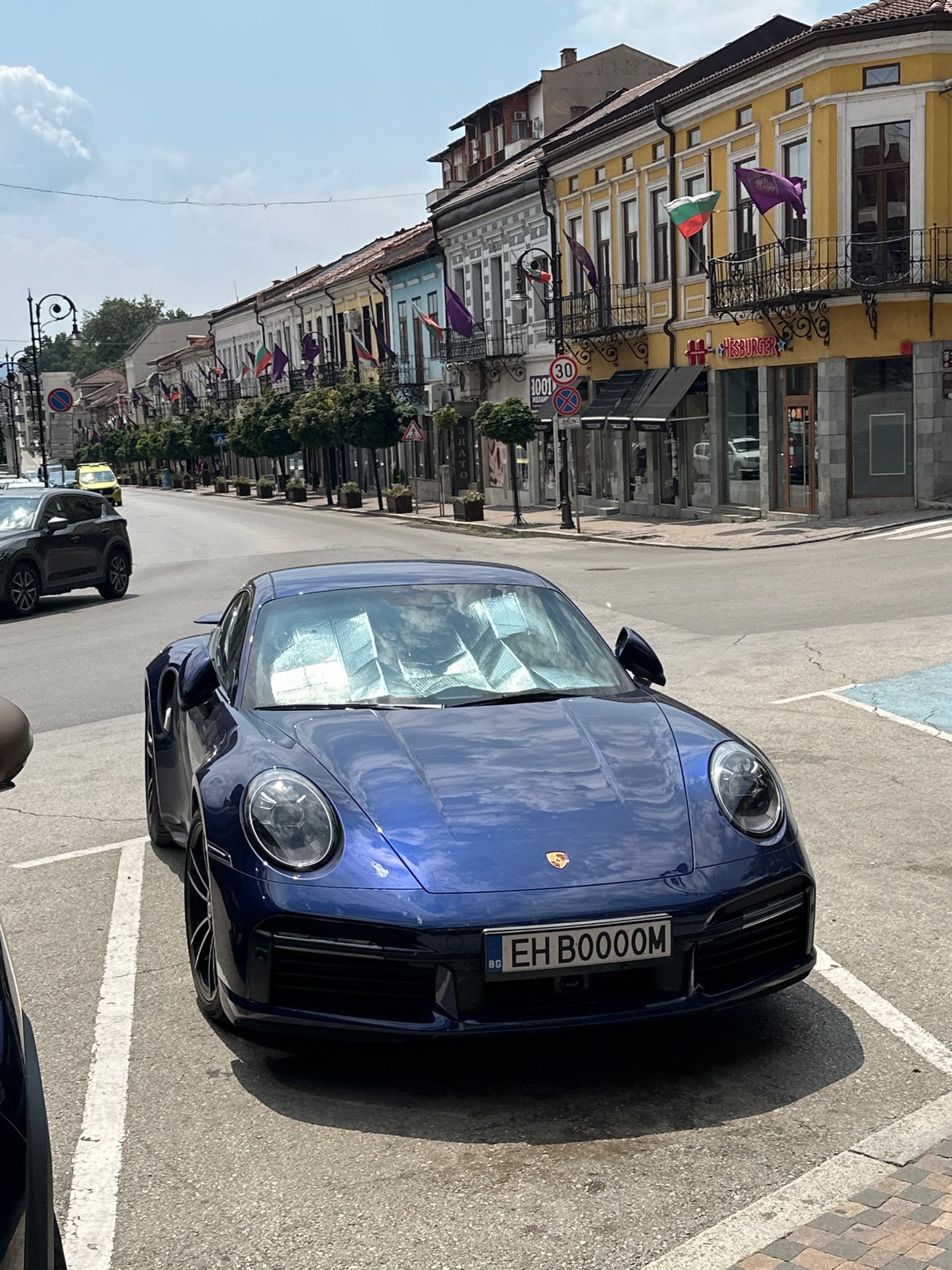 Custom-plated Porsche 911 Turbo S parked in Veliko Tarnovo