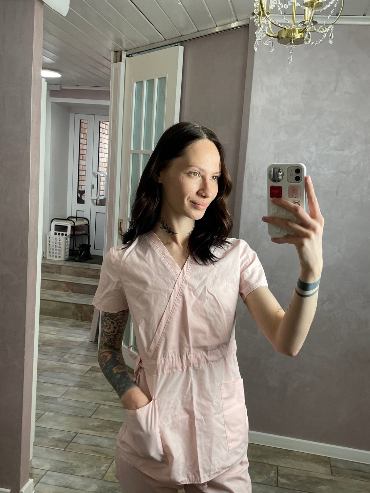 Person takes selfie indoors in Izhevsk, Russia