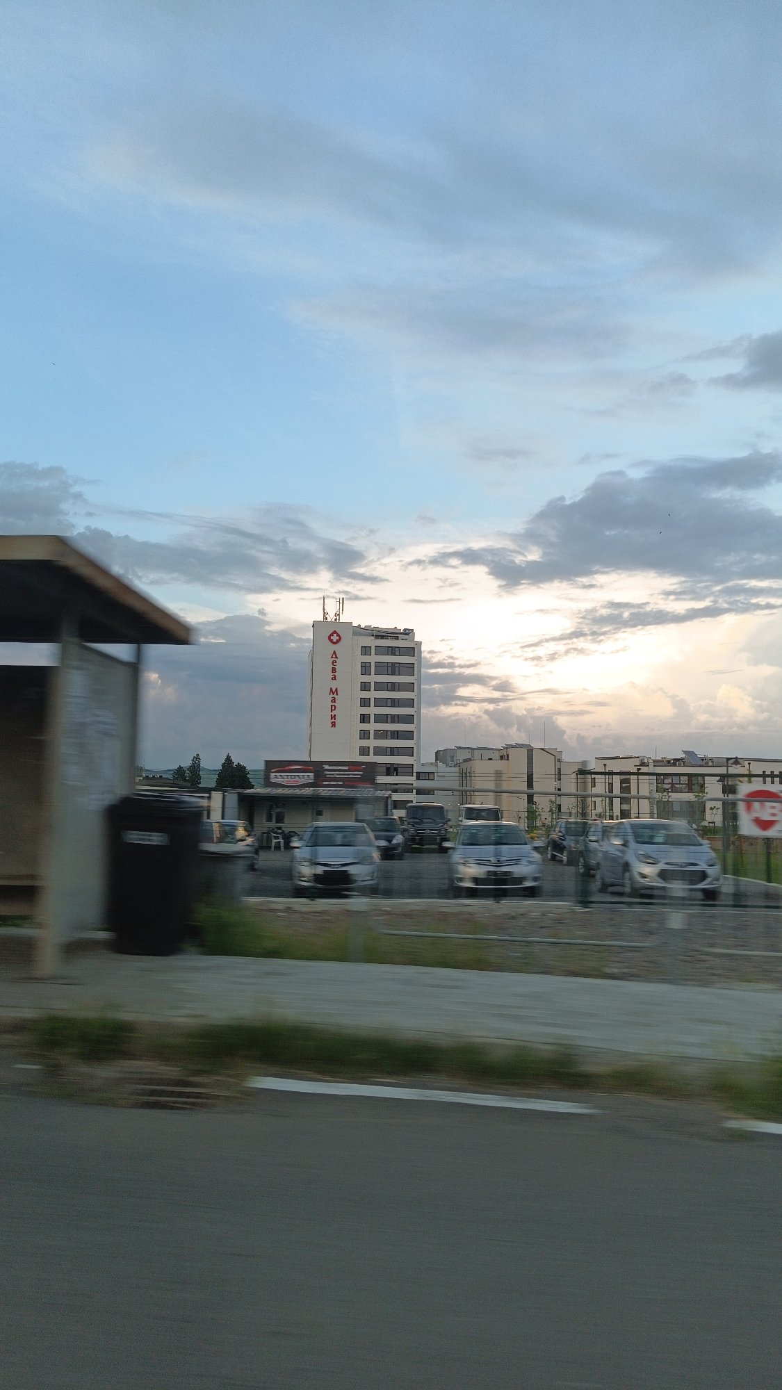 Street scenes documented across Burgas, Bulgaria from moving vehicle