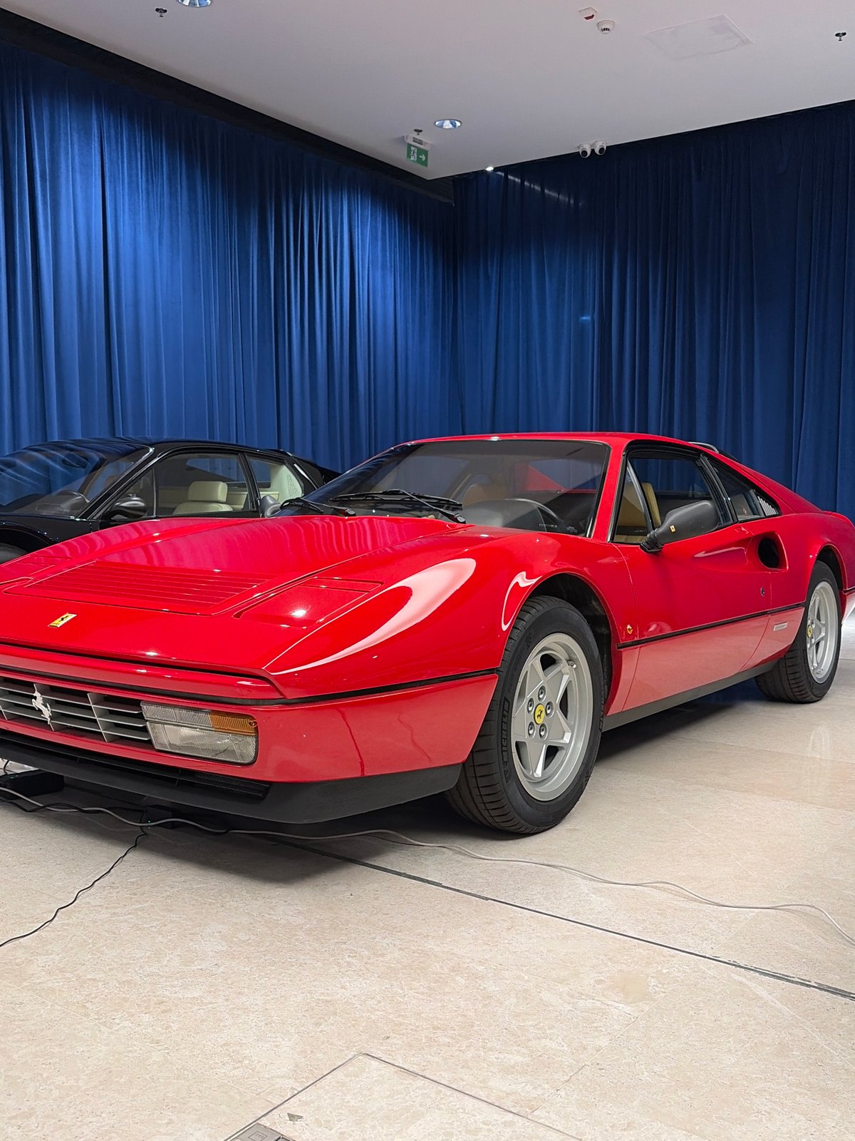 Vintage Ferraris on indoor display in Tashkent