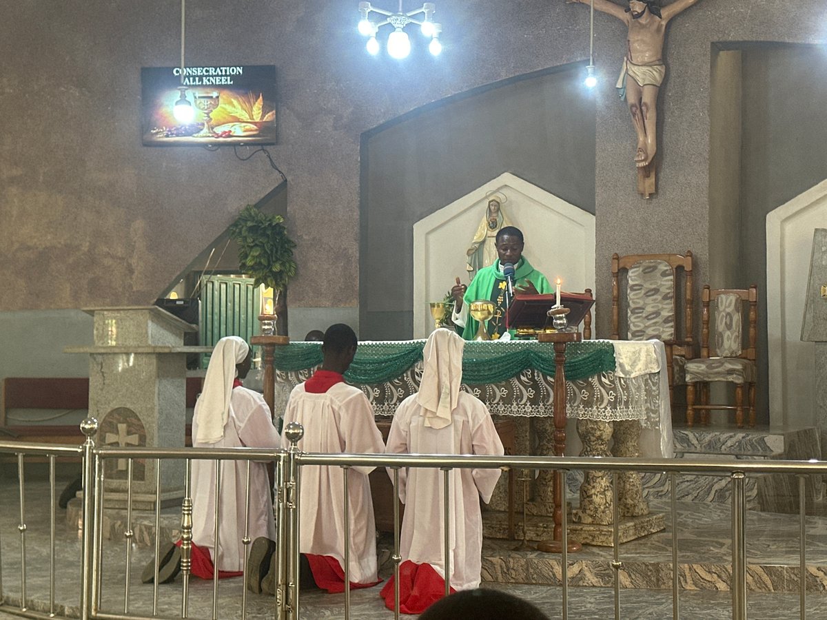 Catholic Mass in progress at a church in Akwanga, Nigeria