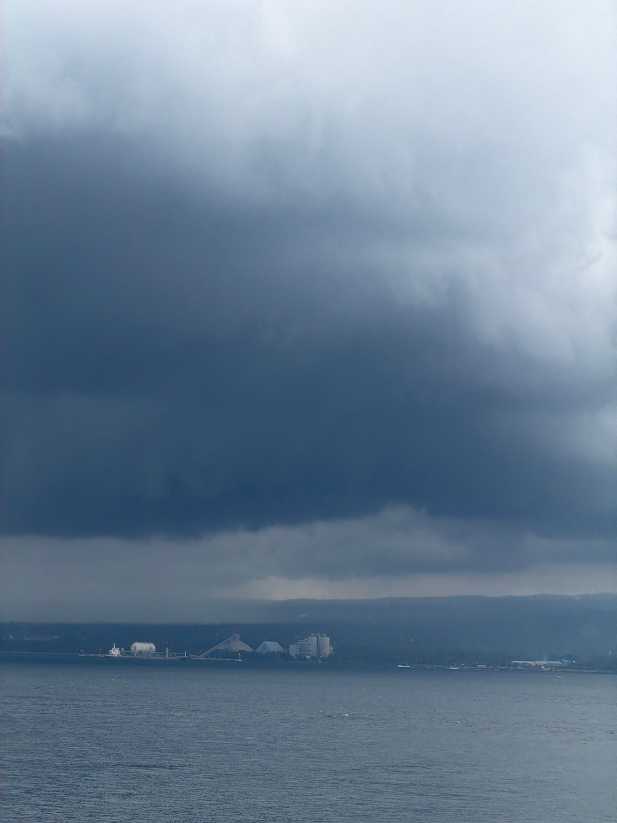 Coastal port facilities observed from water in Gilimanuk, Indonesia
