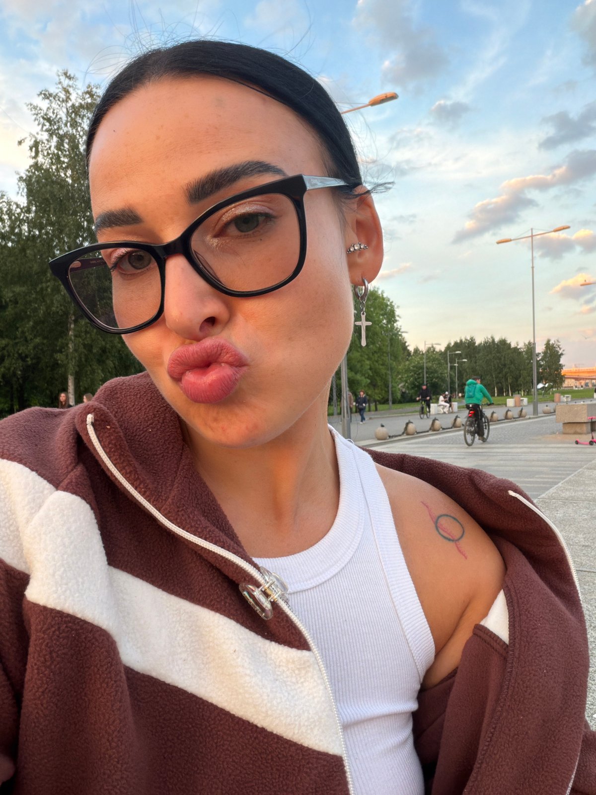 Evening sunset moments captured near Lakhta Center, Saint Petersburg