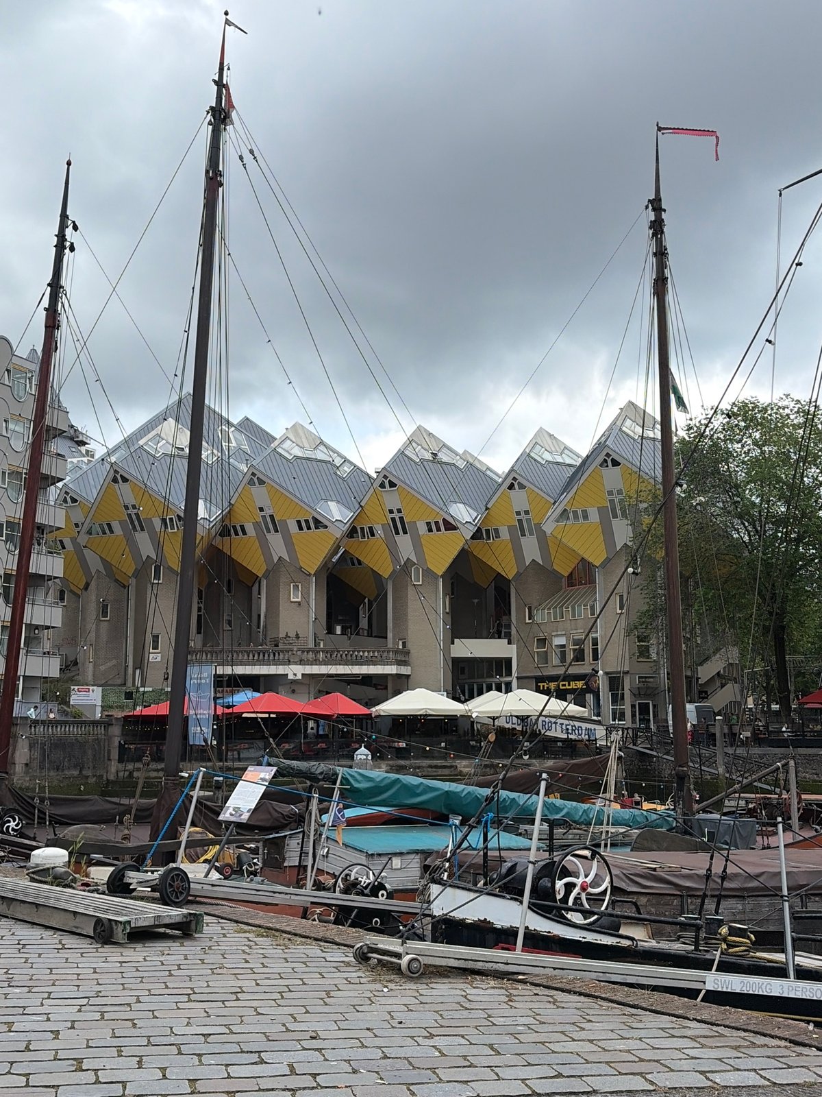 Rotterdam harbor district captured in overcast morning documentation session