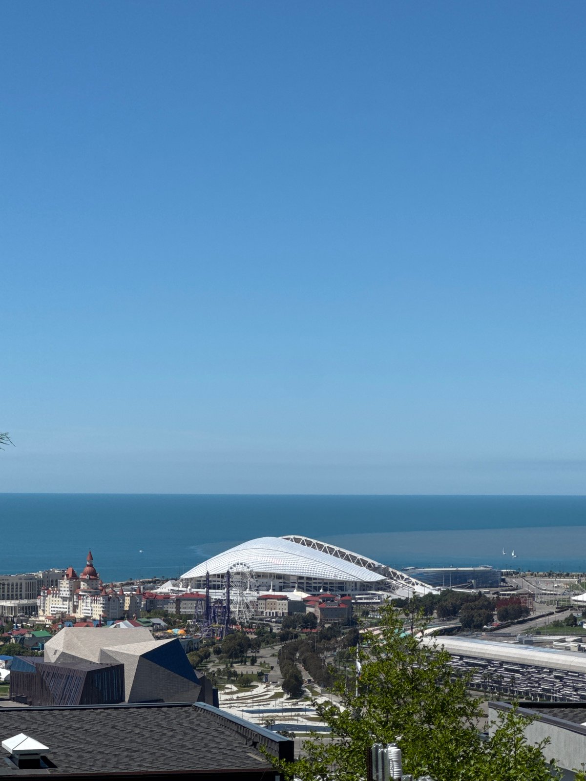 Clear morning view captured of Sochi coastal cityscape