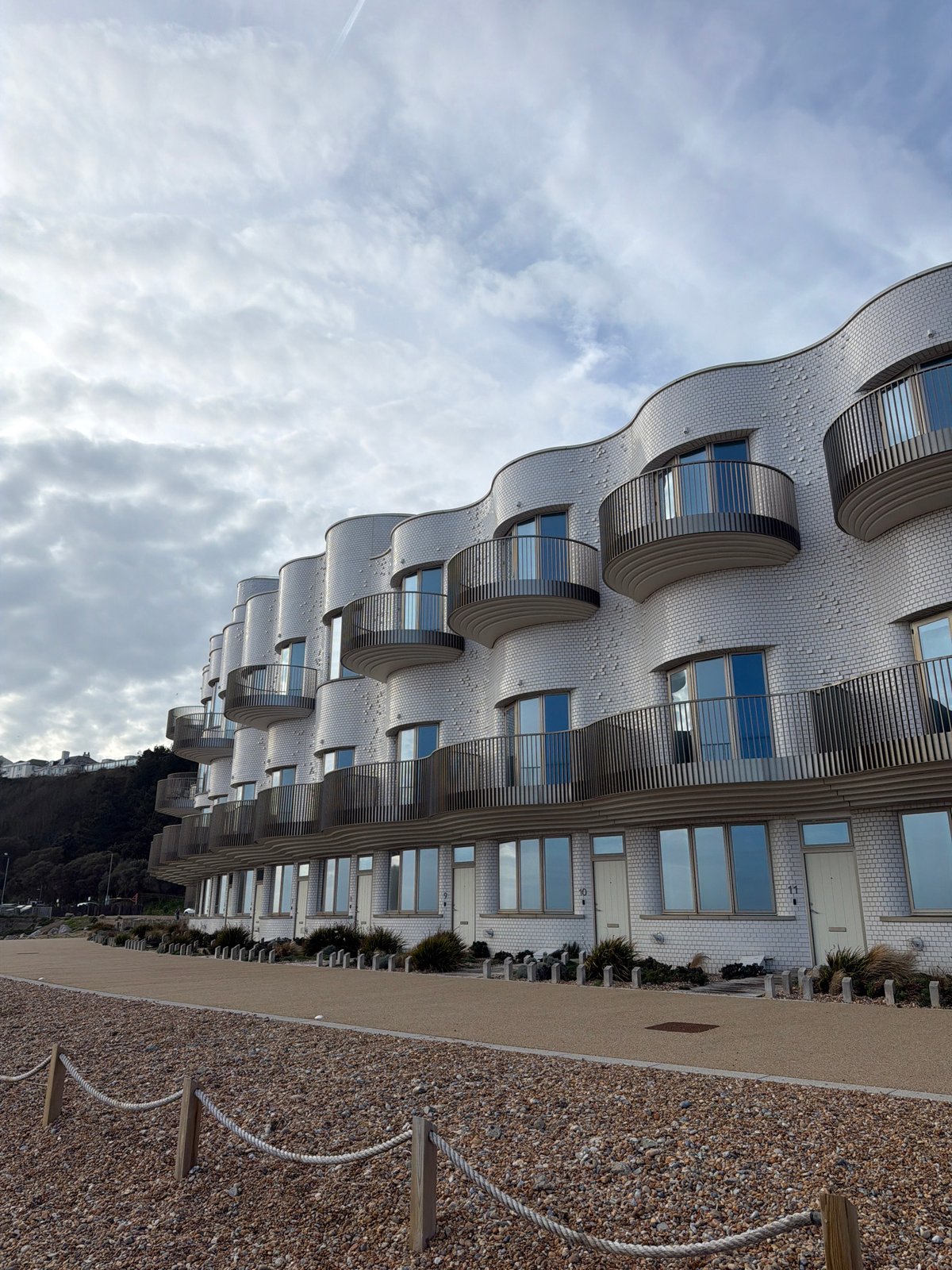 Modern beachfront buildings observed in Folkestone and Hythe District