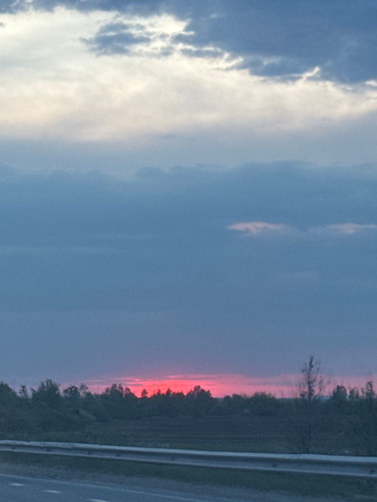 Sunset highway scenes captured in Кондратово, Russia