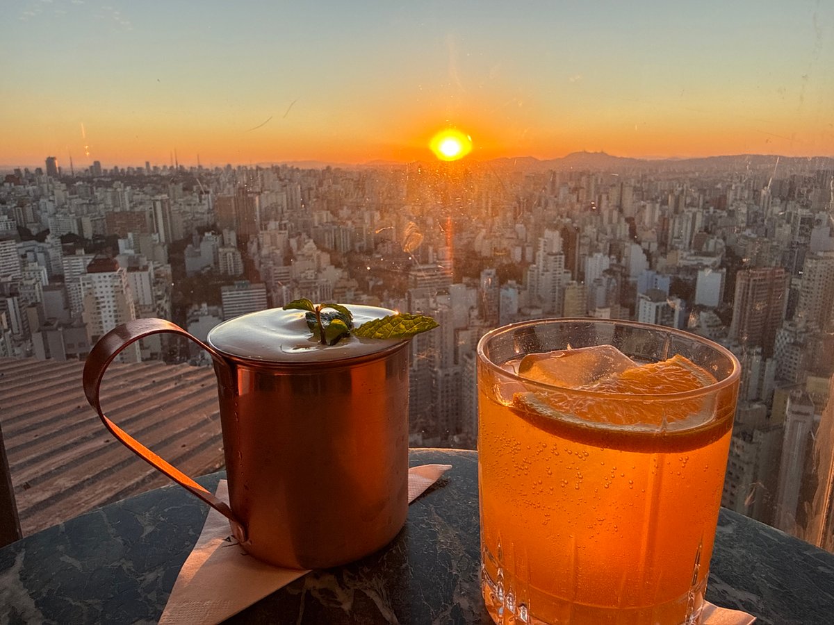 Sunset cocktails and city views from São Paulo high-rise venue