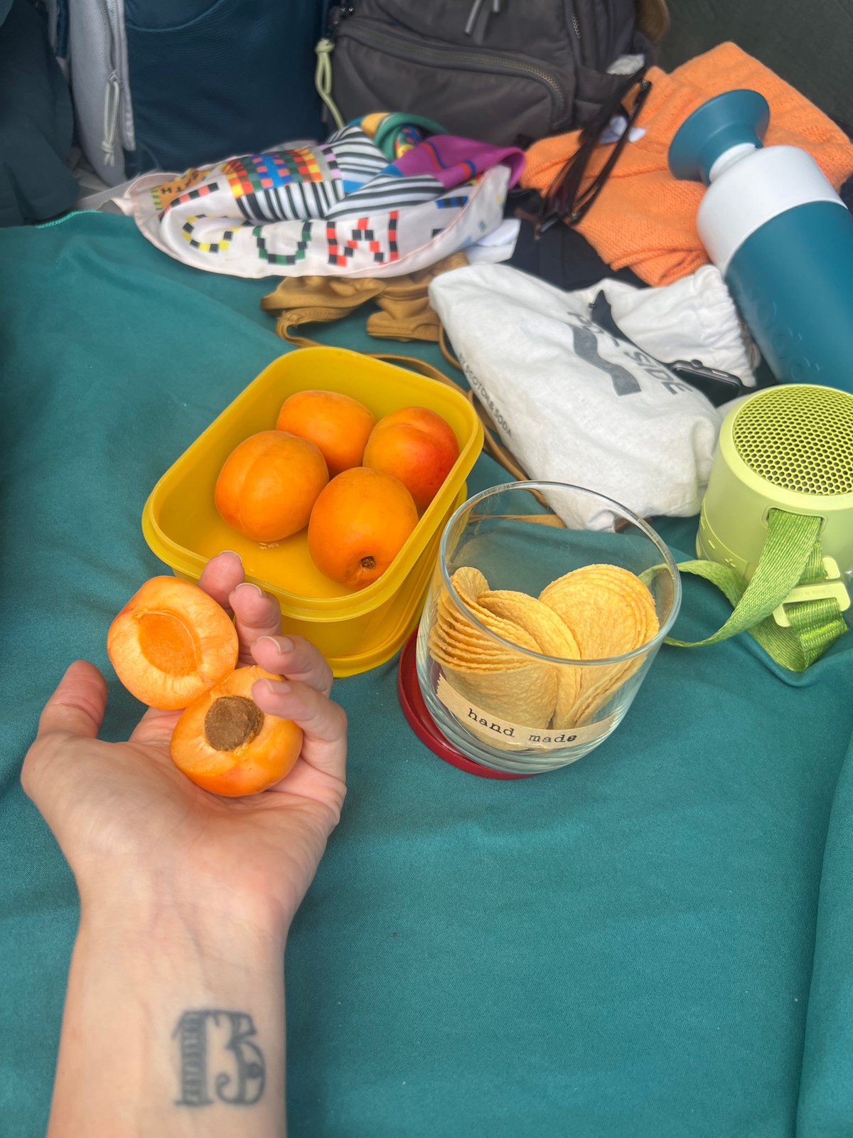 Beach picnic documented at Sant Pol de Mar, Spain