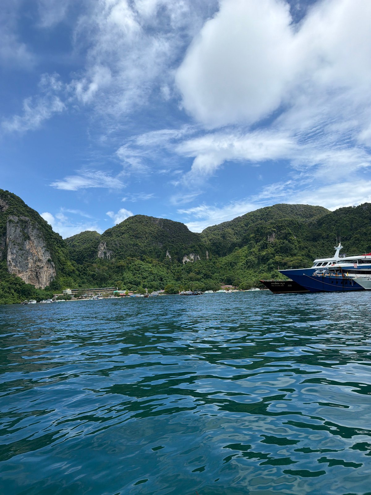 Morning activity at Ao Nang's waterfront pier and bay