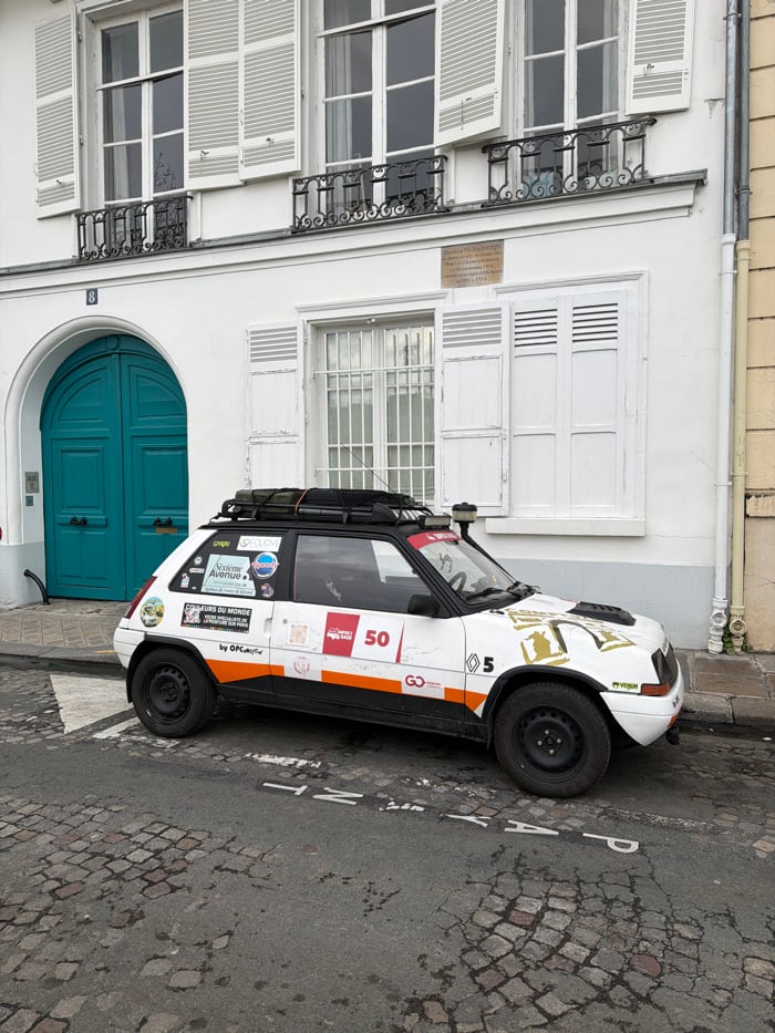 Modified Renault 5 spotted on Paris cobblestone street