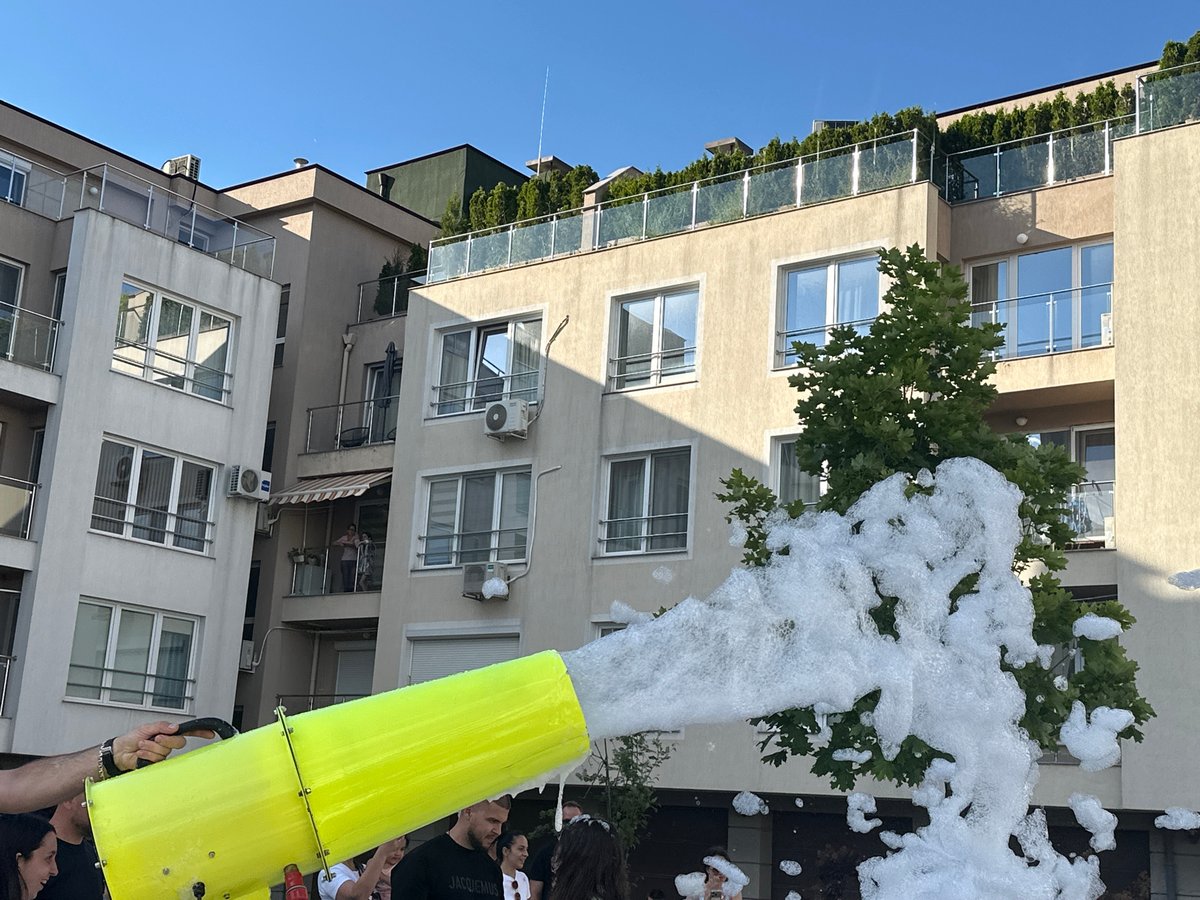 Community foam party and children's activities held in Sofia