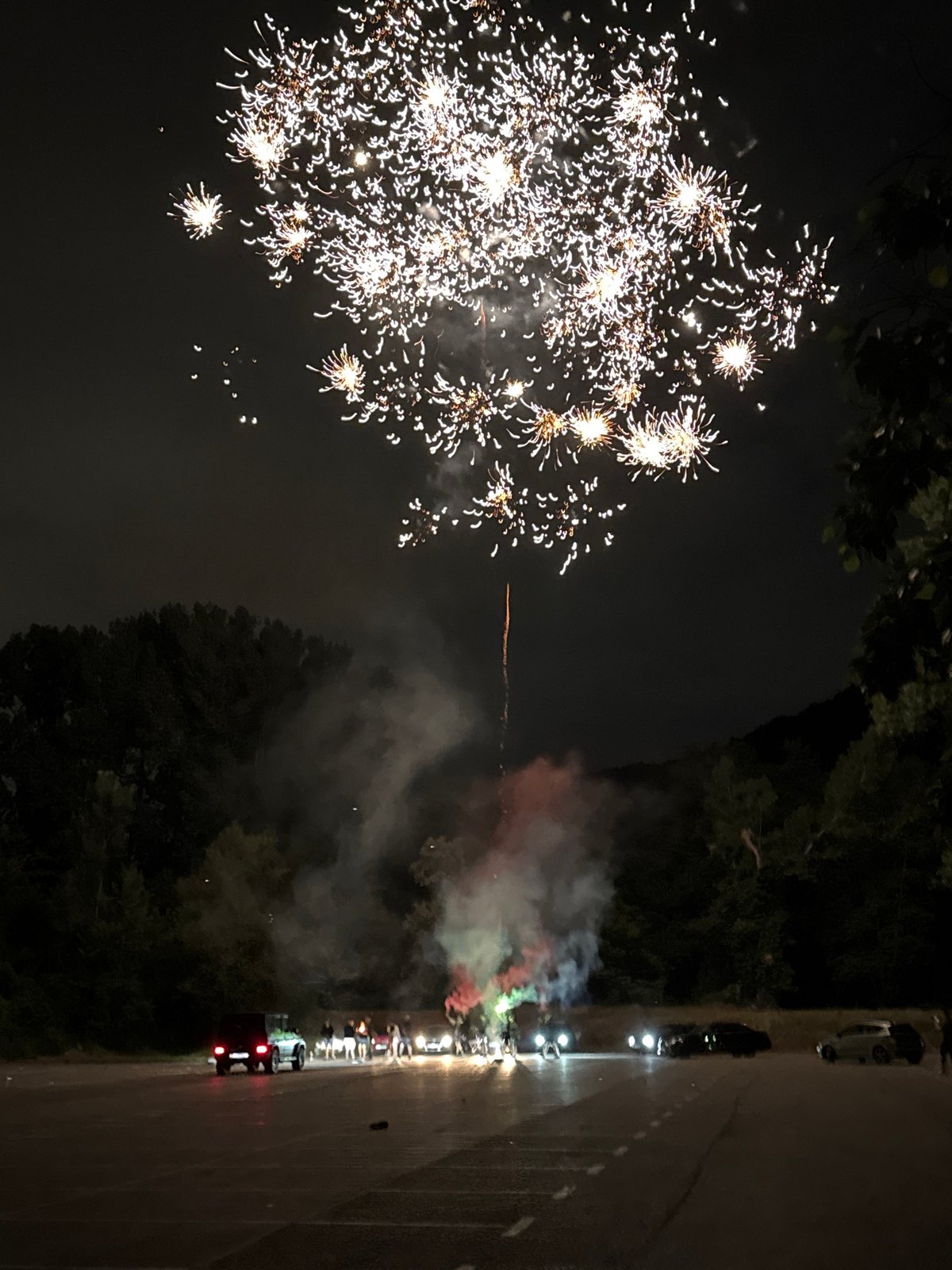 Fireworks display lights up Kokalyane parking lot