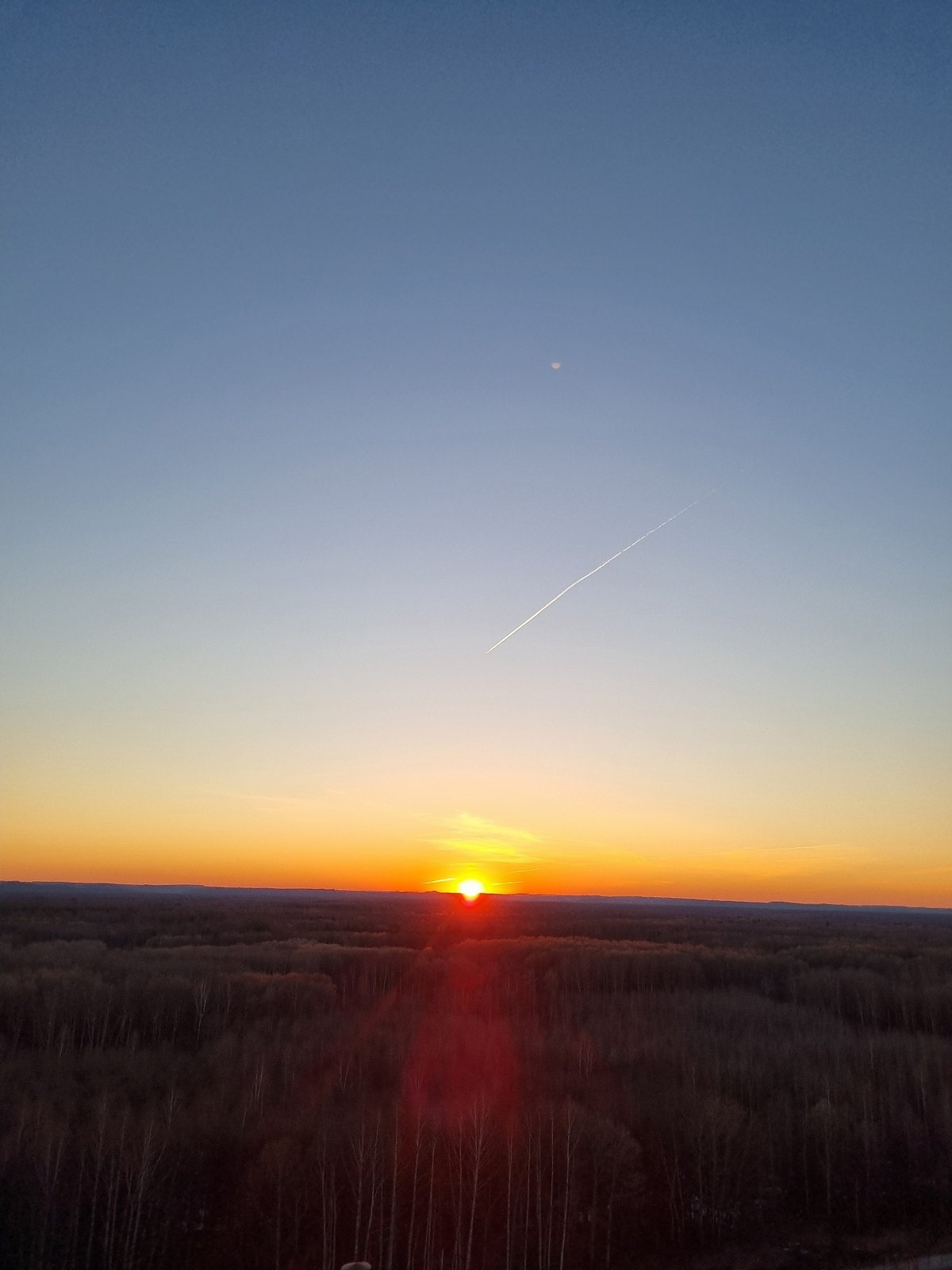 Sunset observed over rural Kemul, Russia landscape