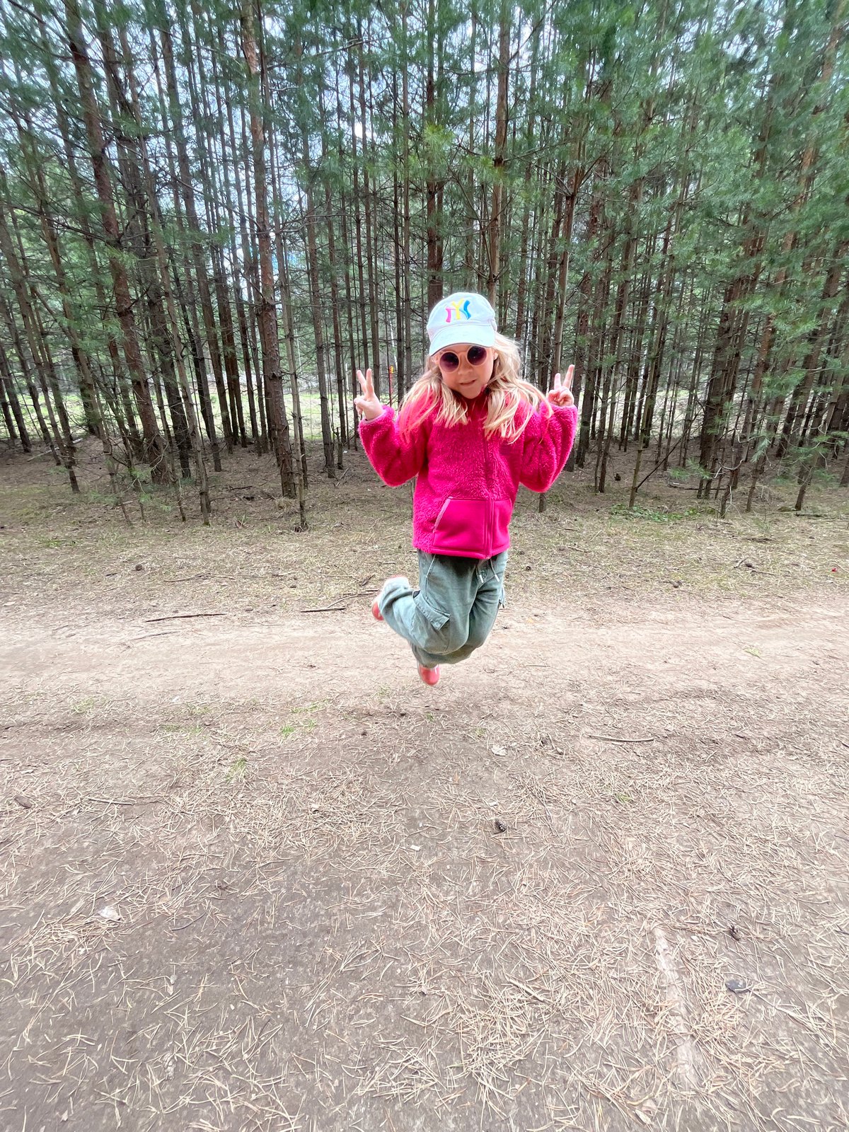 Family enjoys spring forest walk and barbecue in Chaikovsky