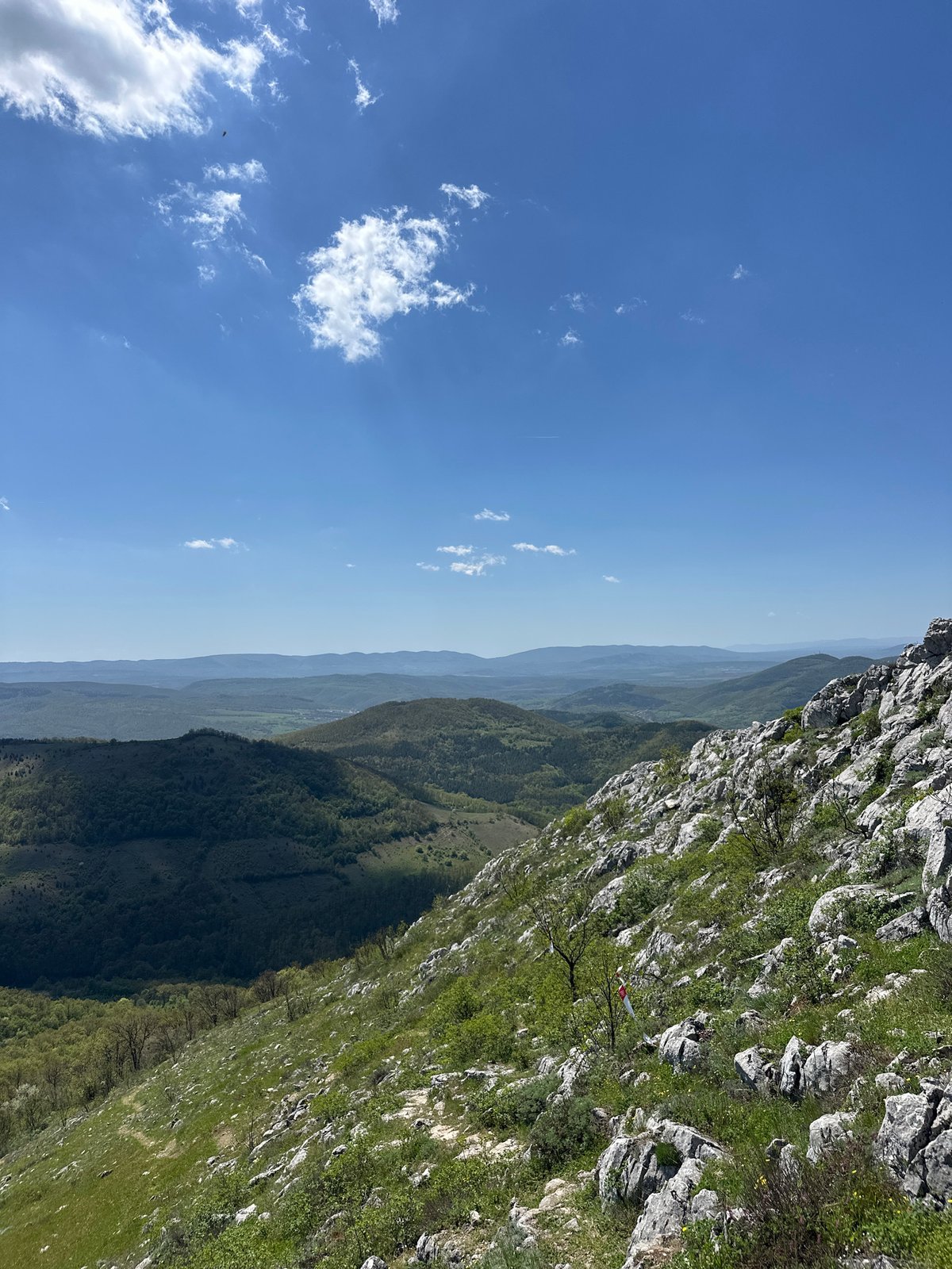 Mountain landscape observed from high vantage point in Bilka, Bulgaria