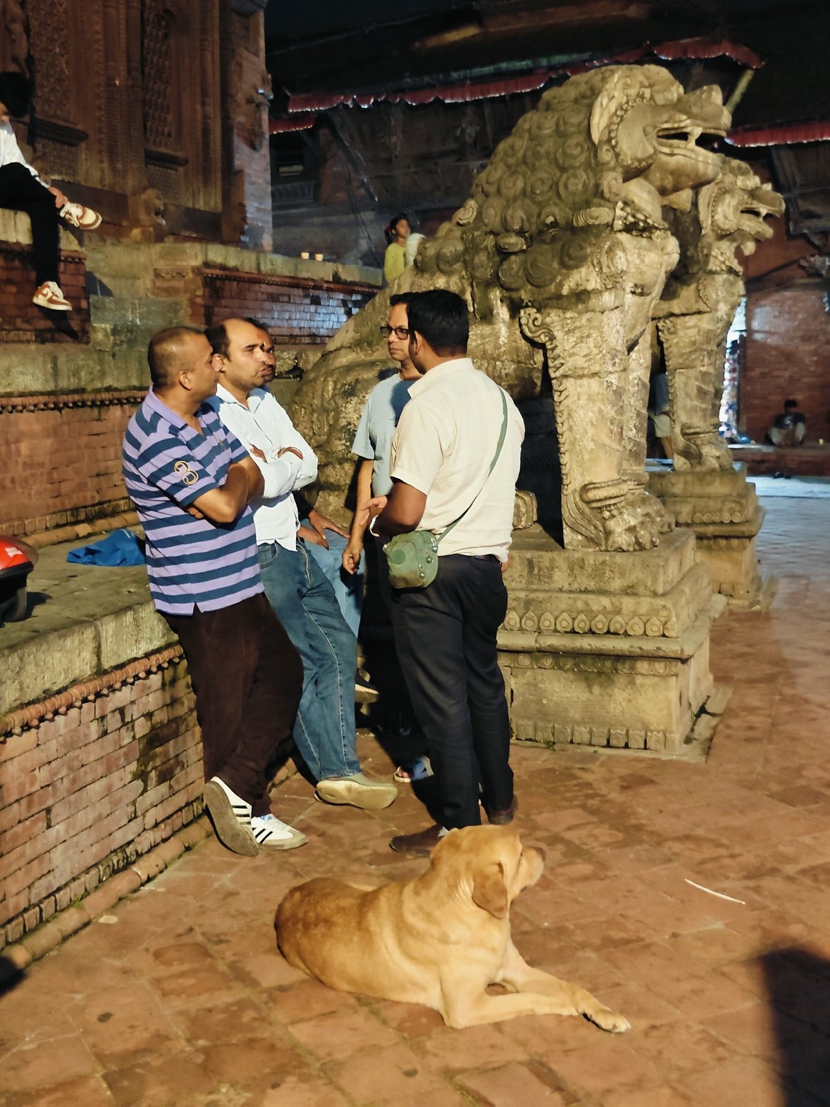 Kathmandu Durbar Square area buzzing on a summer night