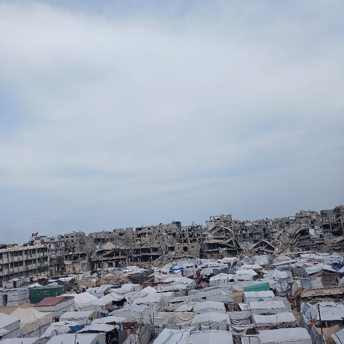 Gaza shows extensive damage, tent camps in aerial observations