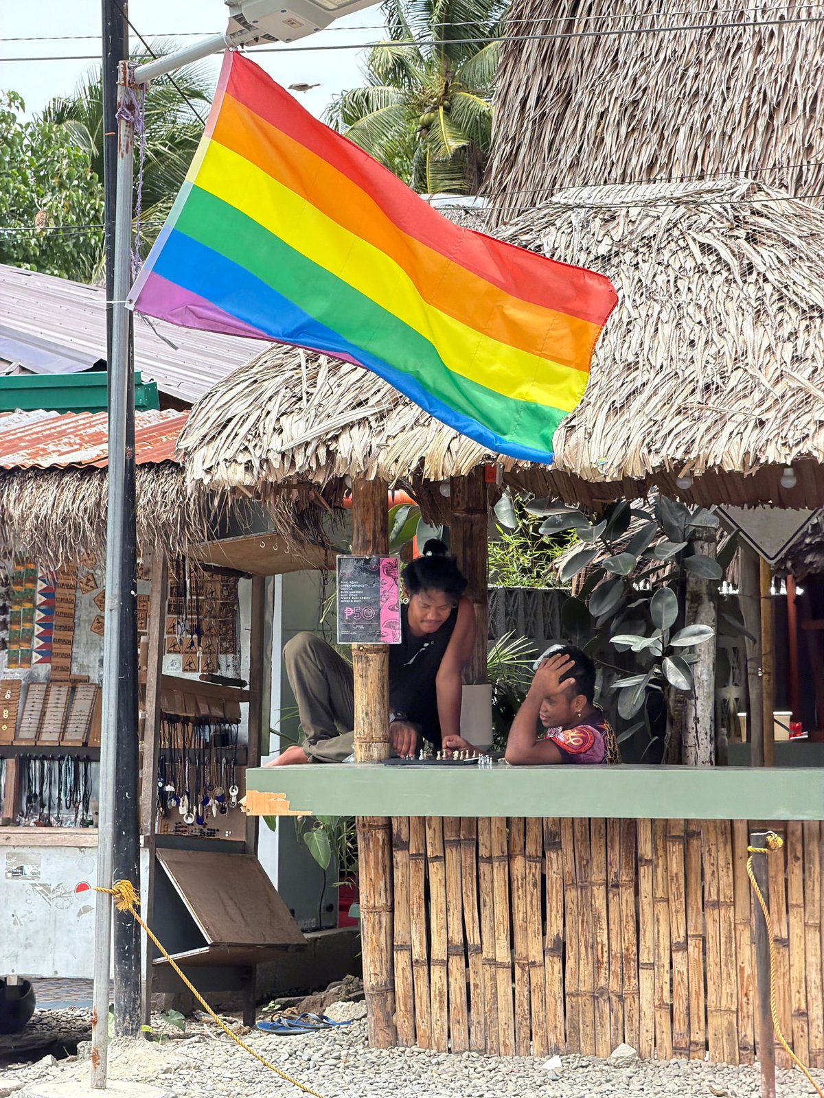 Pride flag displayed at General Luna business