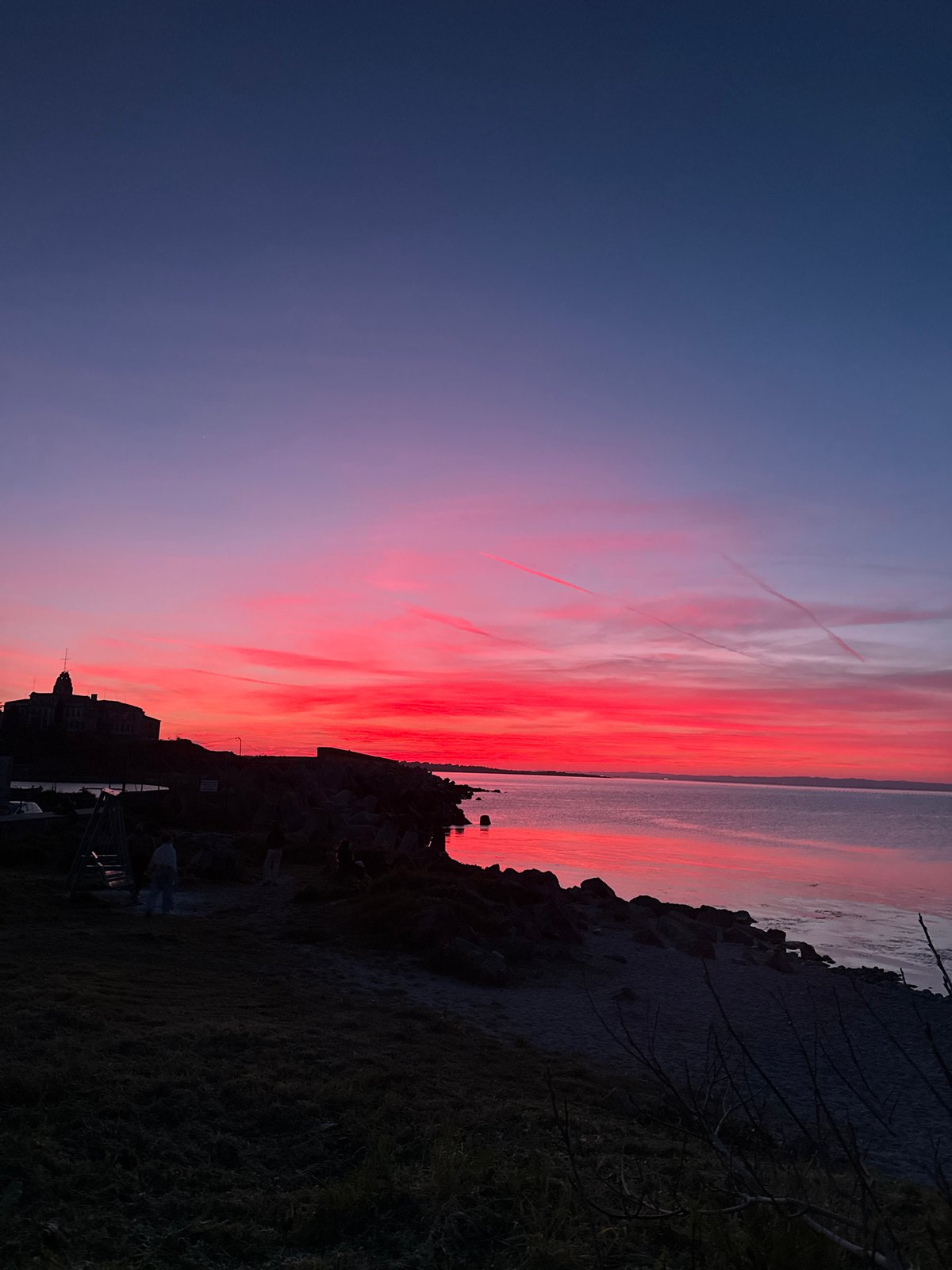 Dramatic sunset illuminates coastal Sozopol, Bulgaria