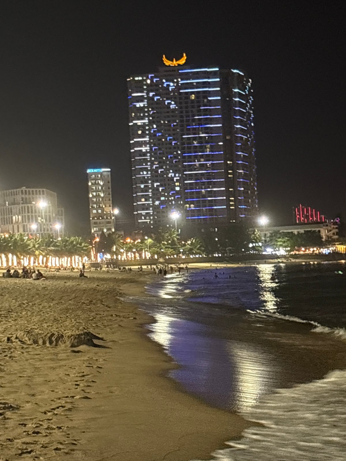 Evening beach activities and dining captured in Nha Trang