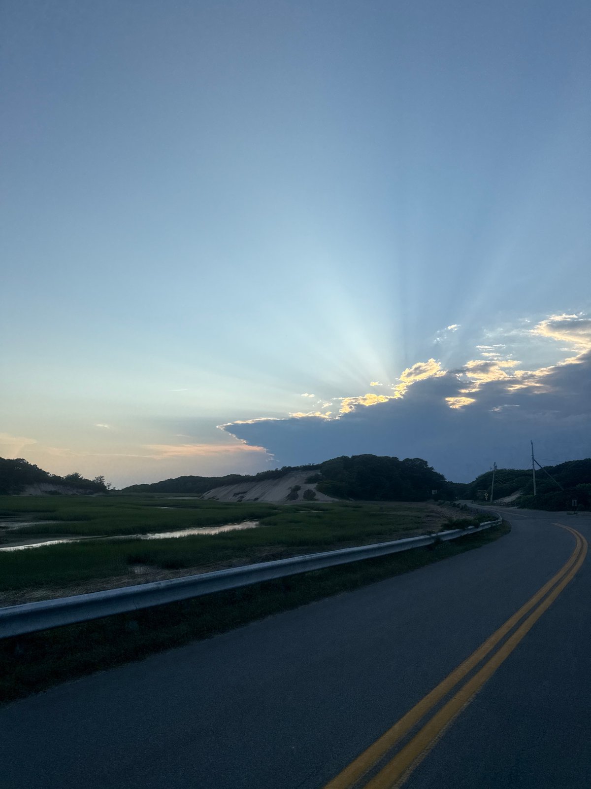 Provincetown roads and residential streets on Independence Day evening