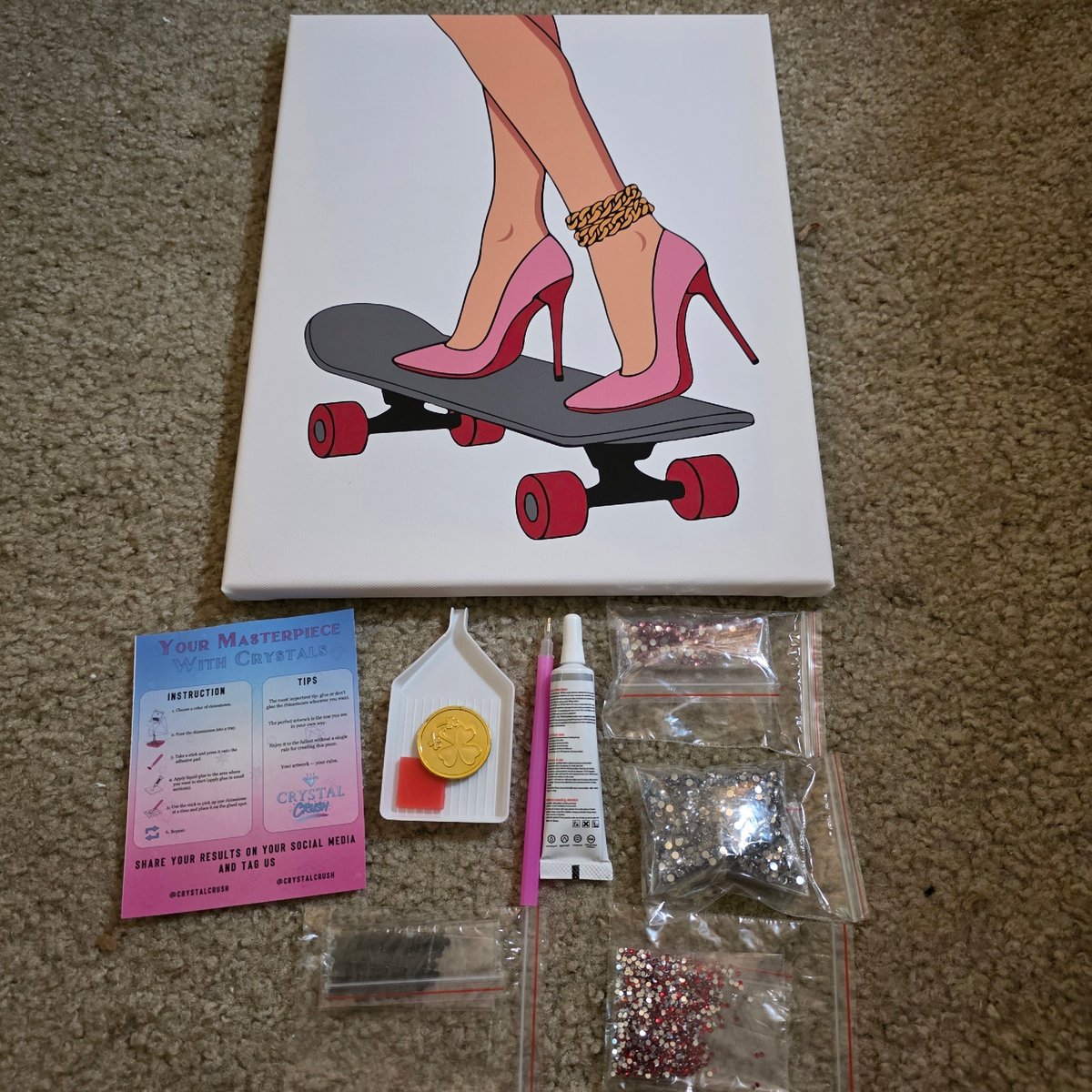 Chill Portland evening: diamond painting, snacks, and collectible cards