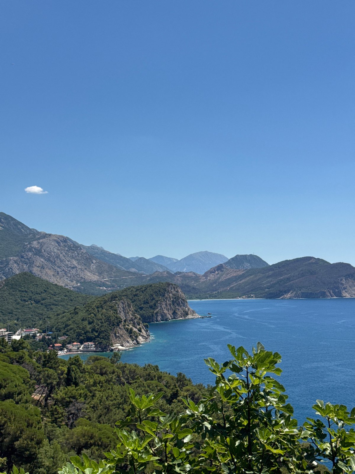 Adriatic Sea meets forested mountains at Perazića Do, Montenegro