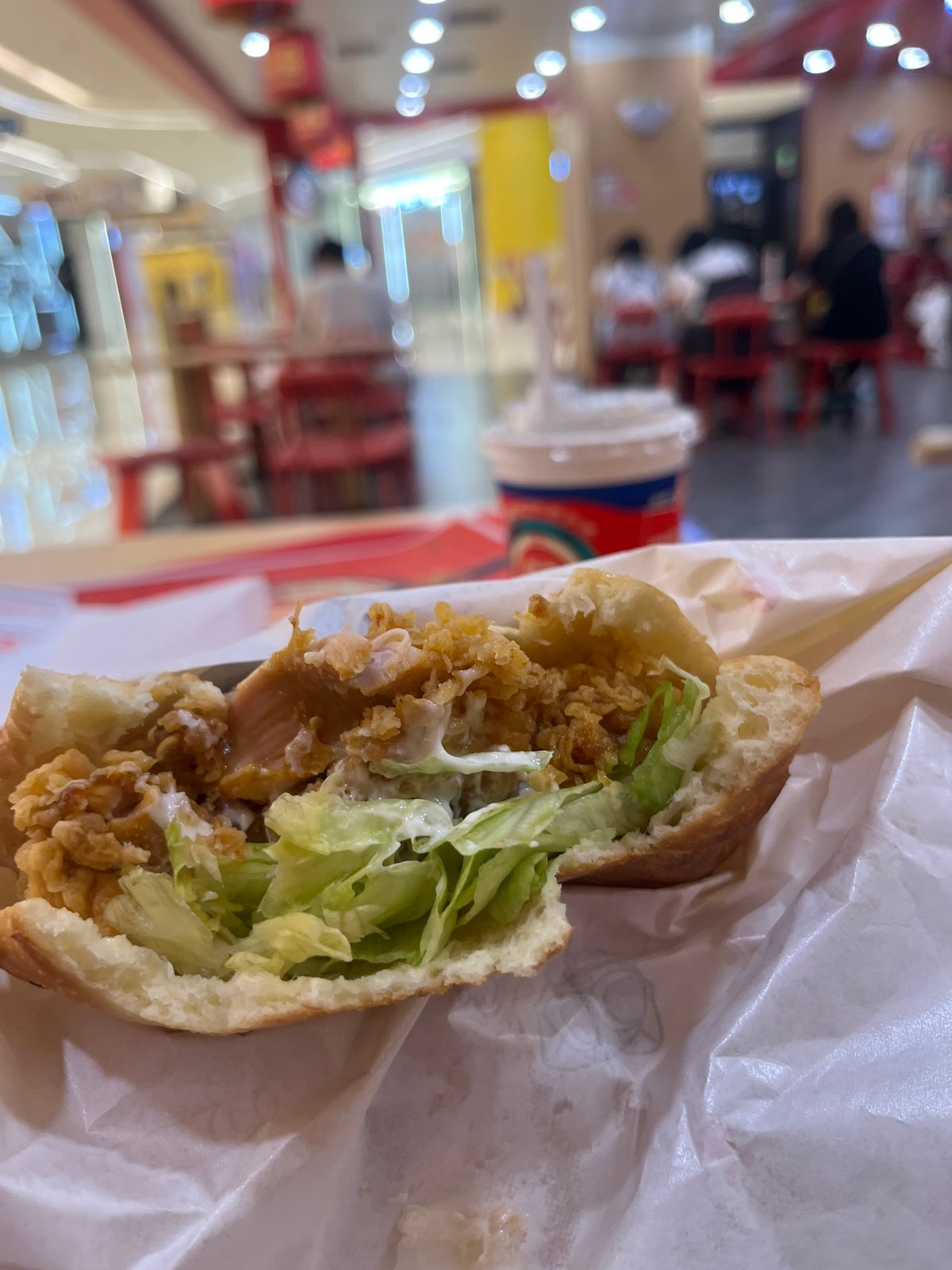 Ordinary lunch hour captured at Yuzhong District mall food court