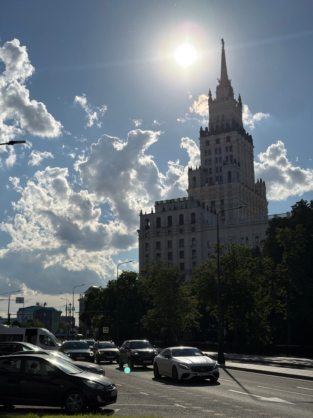 Moscow street scenes captured during sunny afternoon hours