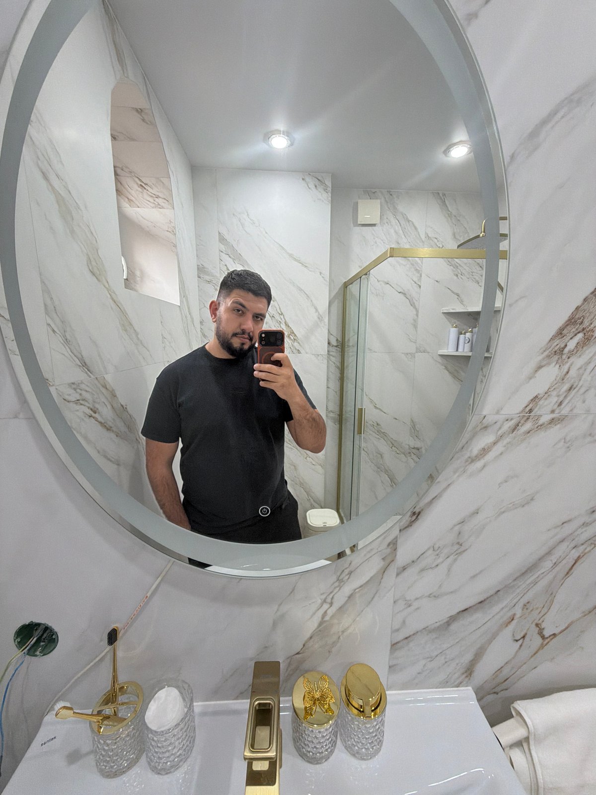 Morning scenes documented across Krasnoyarsk include selfie, Easter basket