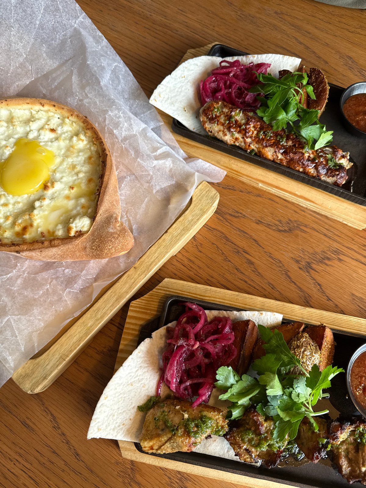 Traditional Georgian meal documented at Votkinsk restaurant