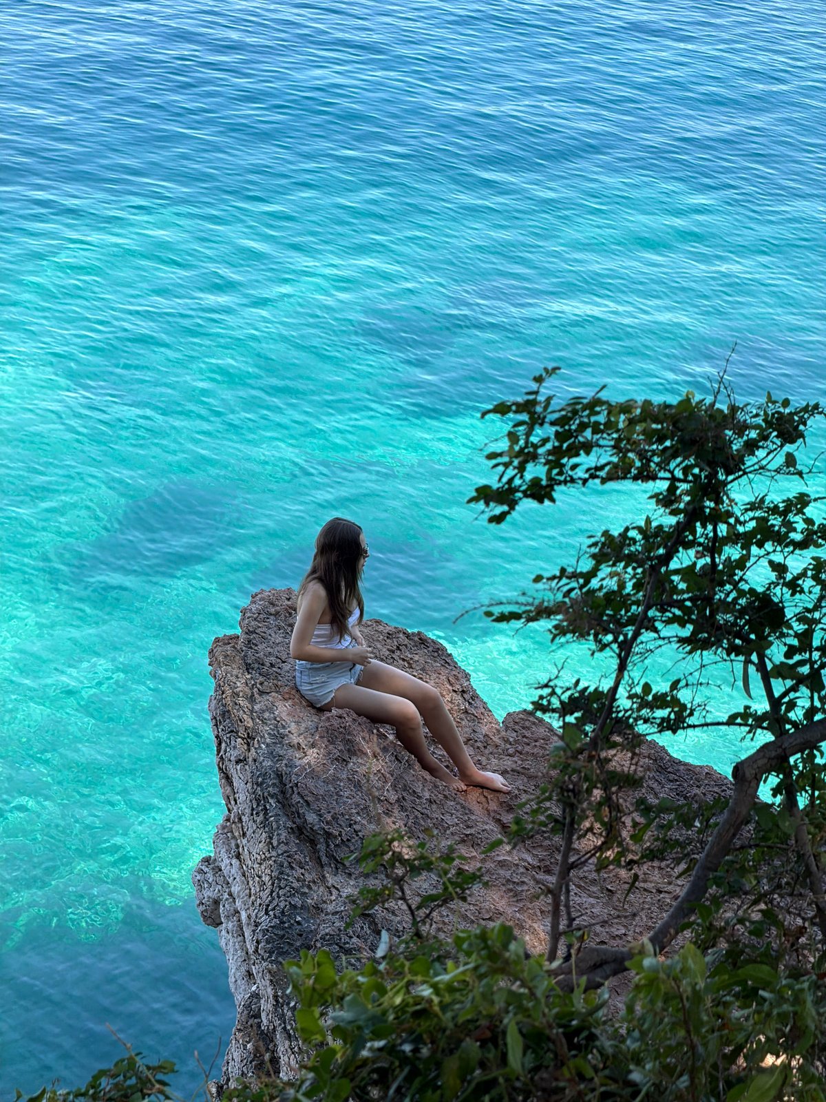 Clifftop views over turquoise water in Rađenovići, Montenegro