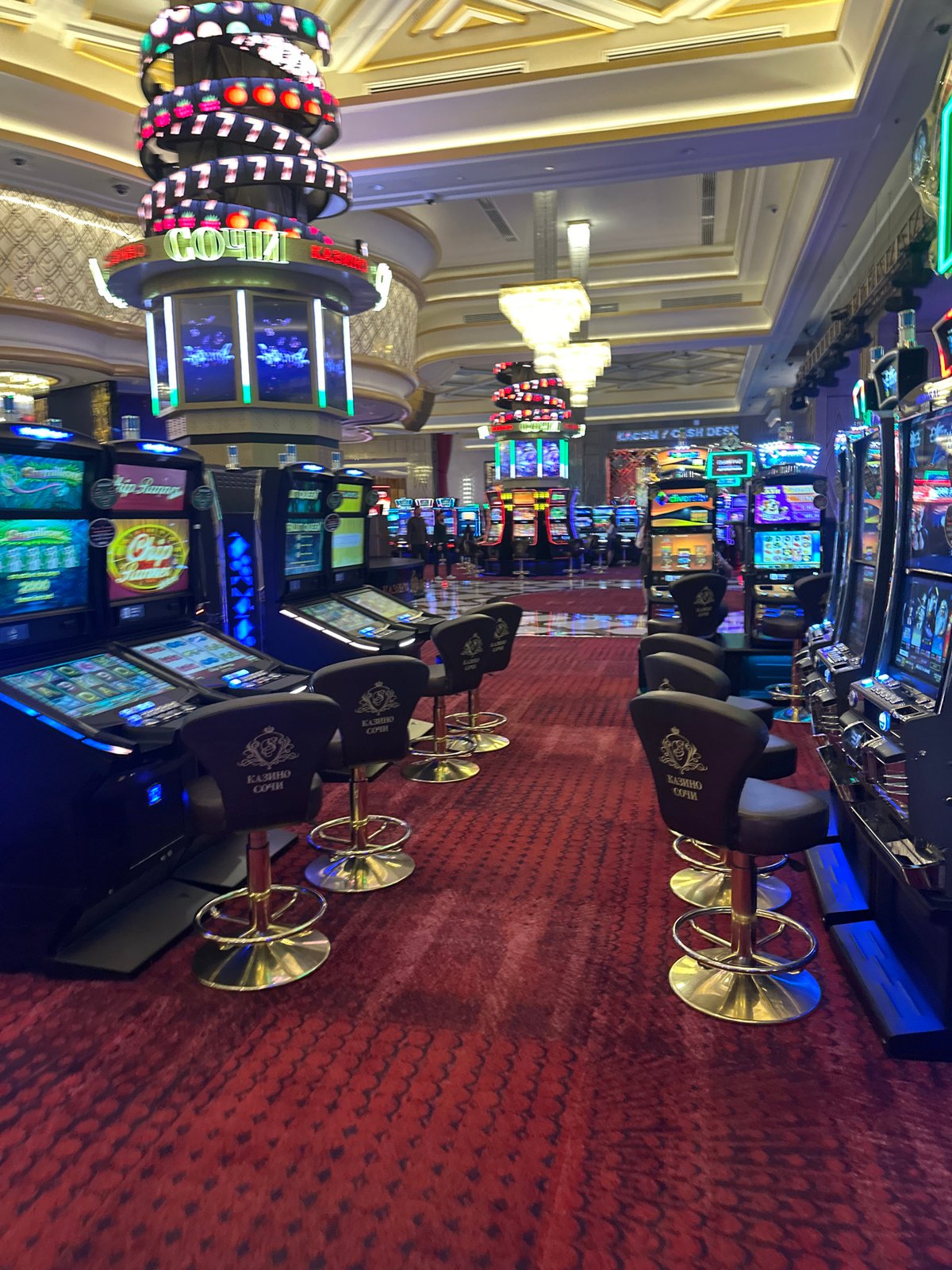 Casino interior documented in Estosadok, Russia early morning