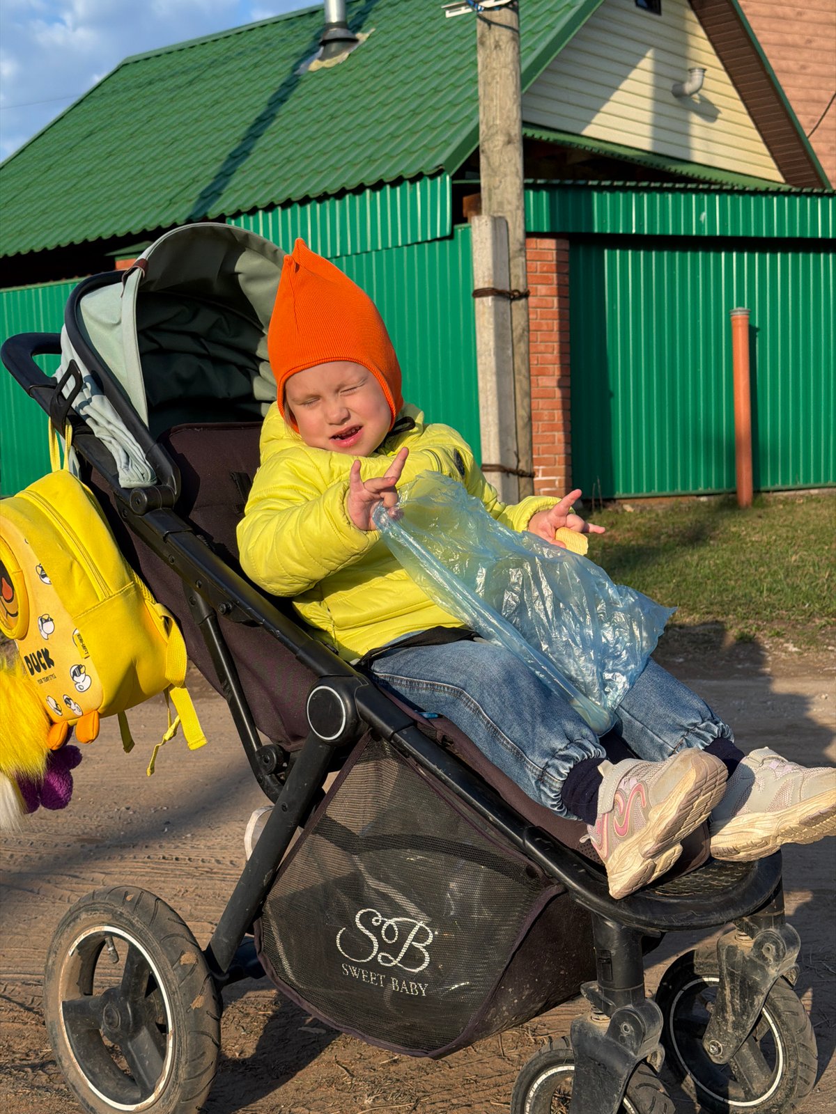 Child in stroller with woman observed in Chaikovsky, Russia