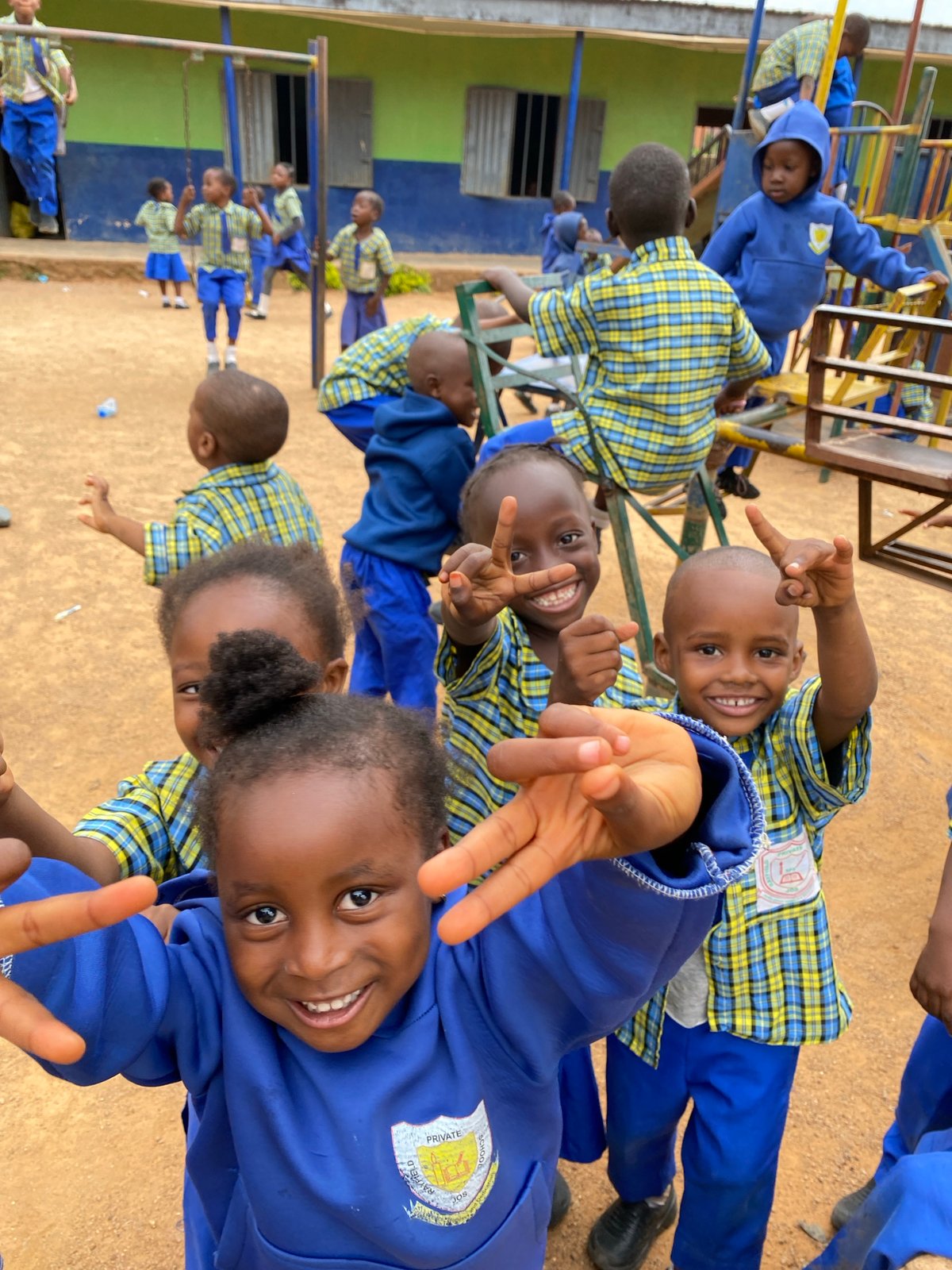 School children play during recess at Gura Top playground