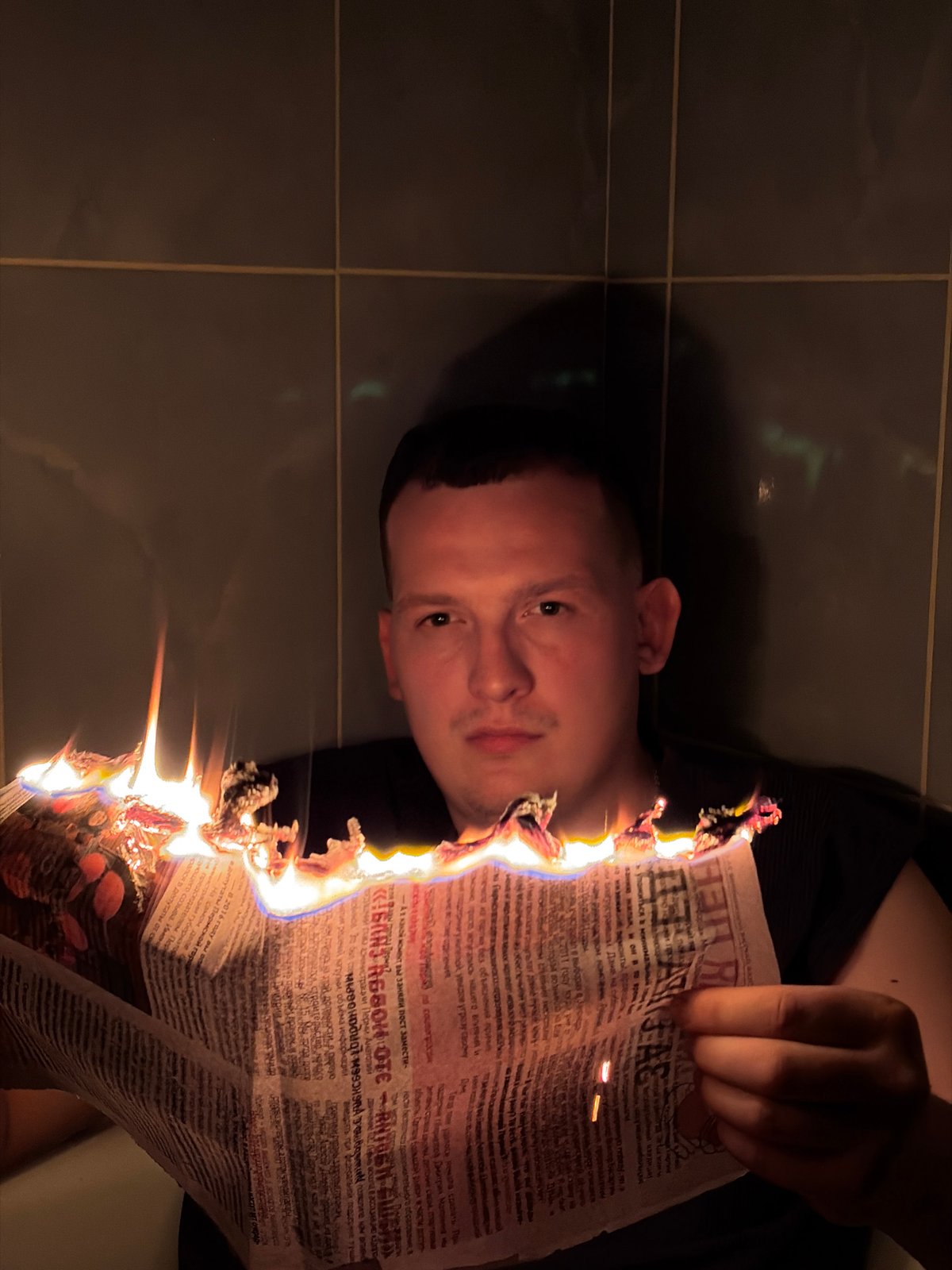Coordinated newspaper burning ritual documented in Chaikovsky bathrooms